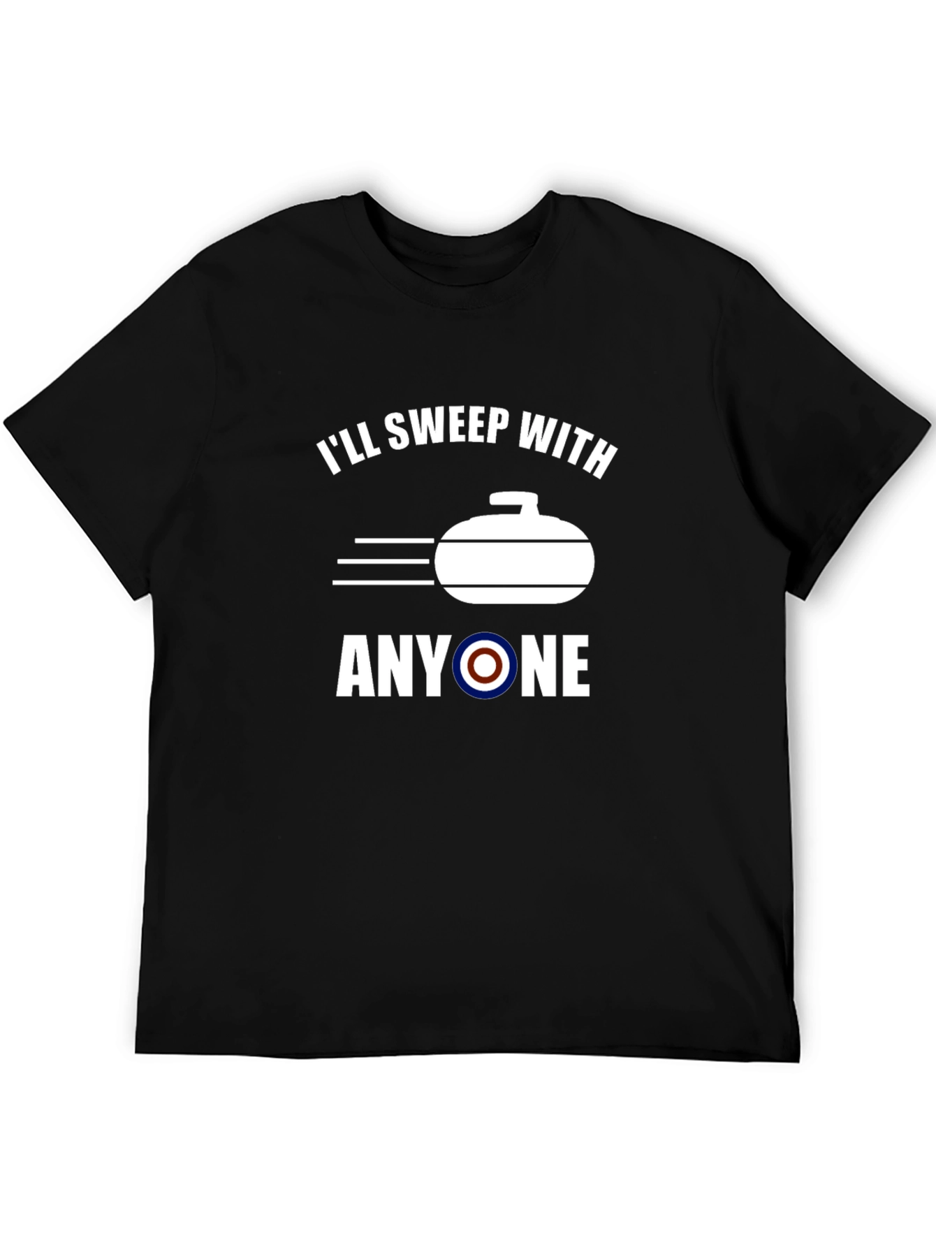 Funny Curling T-Shirt: Ill Sweep With Anyone