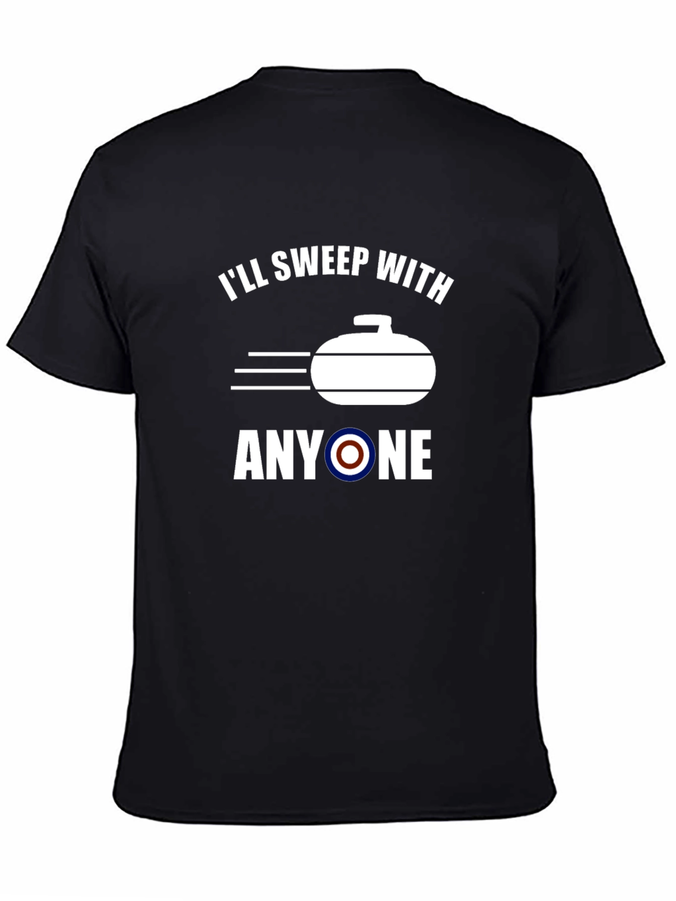Funny Curling T-Shirt: Ill Sweep With Anyone