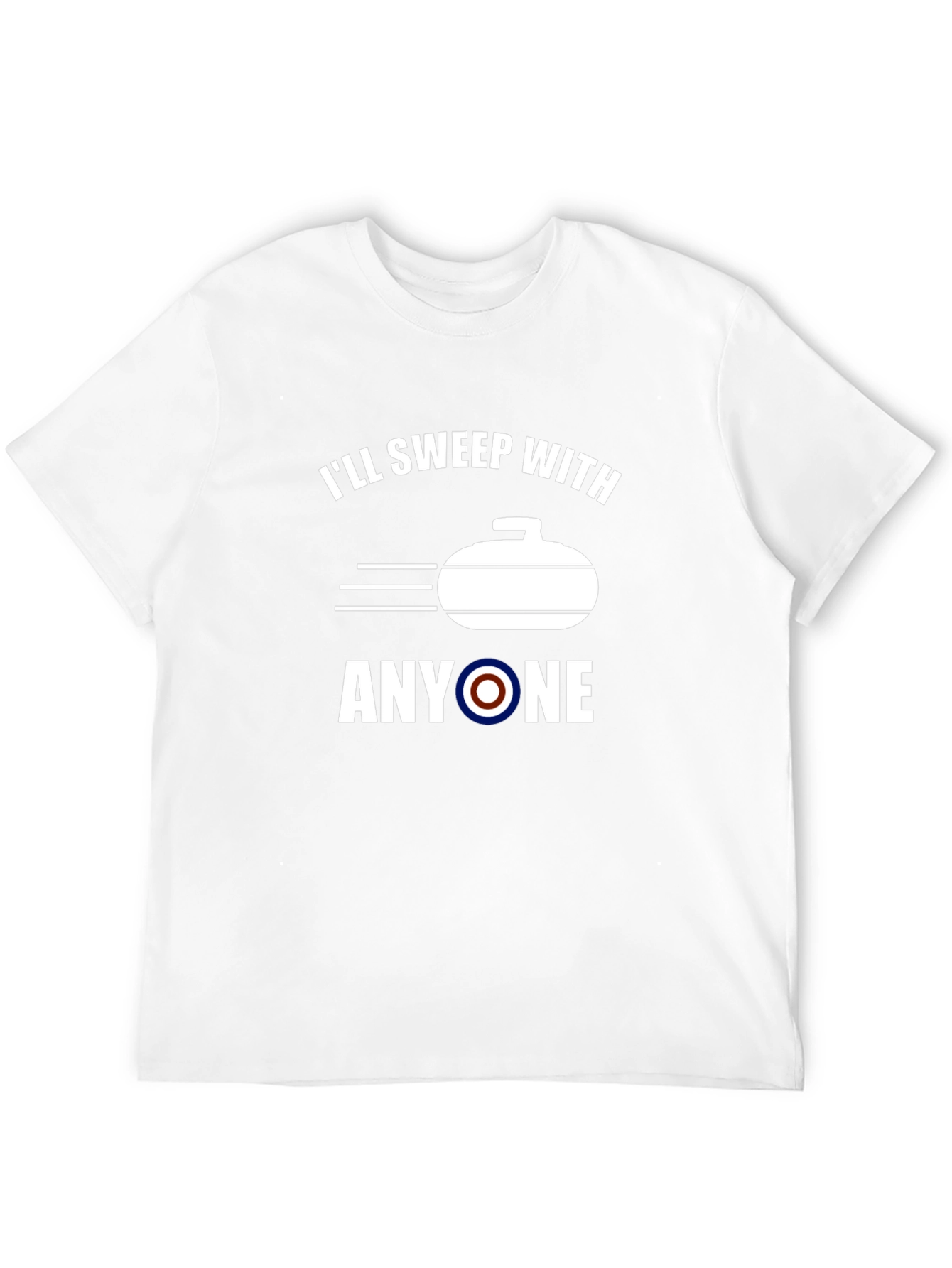 Funny Curling T-Shirt: Ill Sweep With Anyone