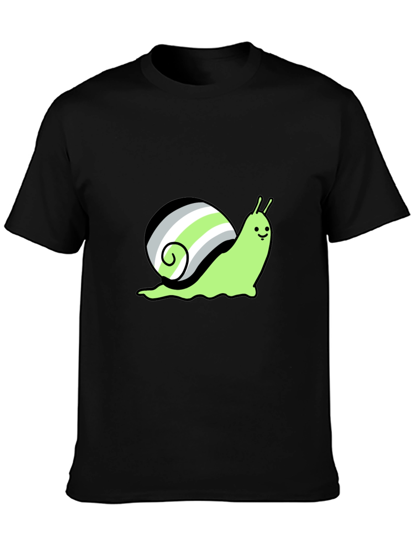 Agender Pride Snail T-Shirt - Black