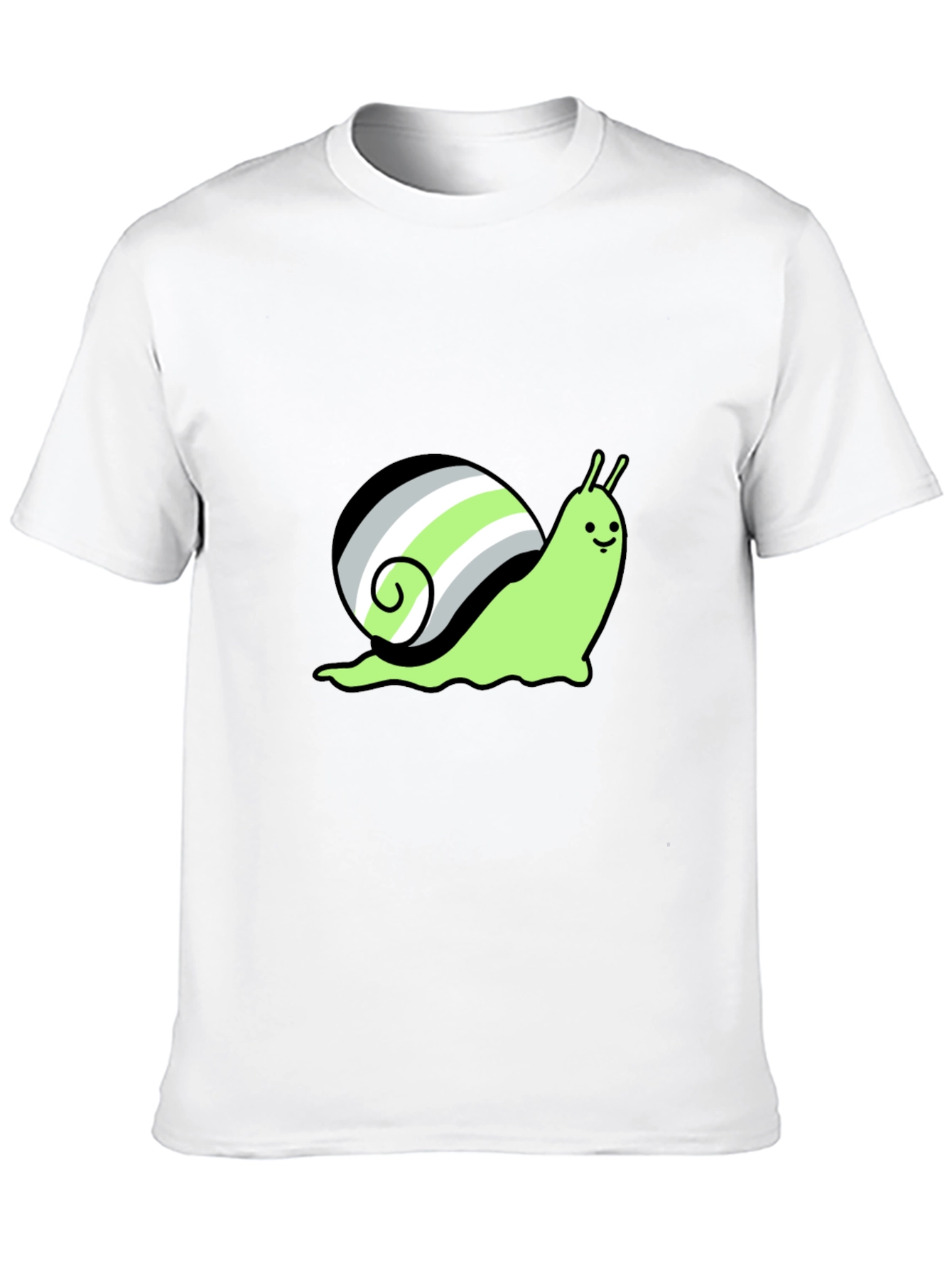 Agender Pride Snail T-Shirt - Black