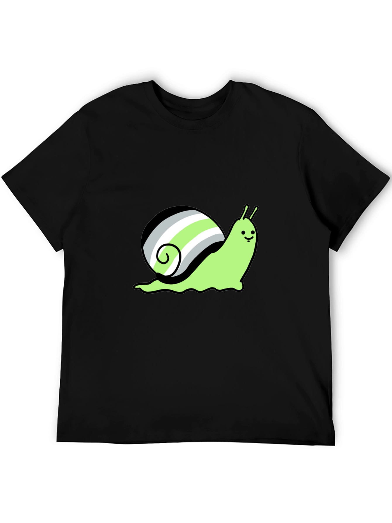 Agender Pride Snail T-Shirt - Black