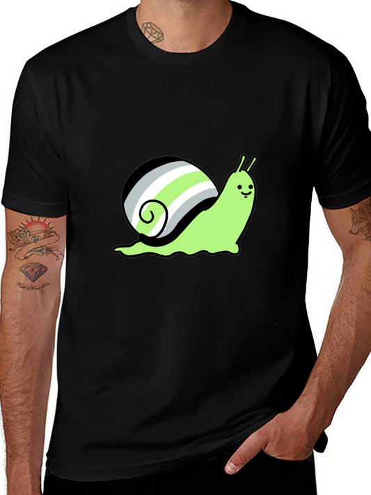 Agender Pride Snail T-Shirt - Black