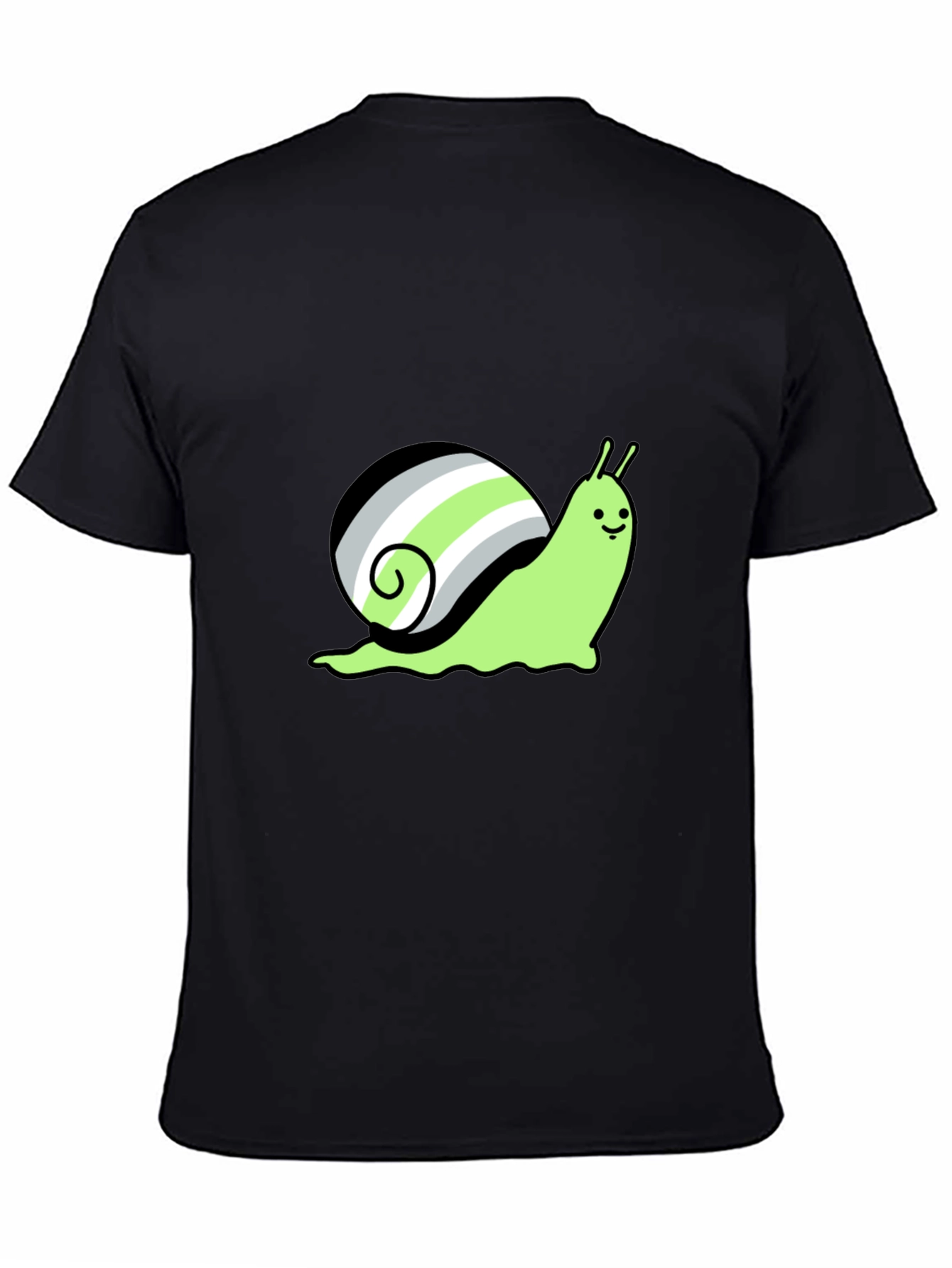 Agender Pride Snail T-Shirt - Black