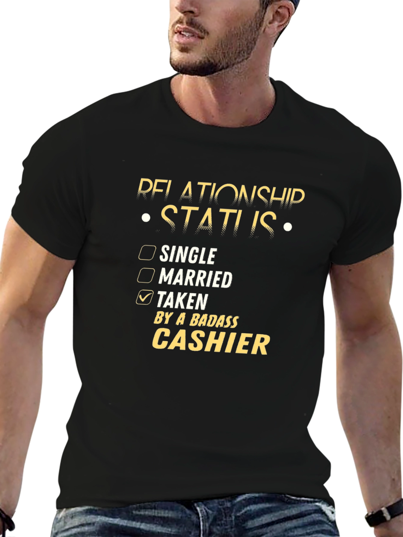 Taken By A Badass Cashier Black T-Shirt