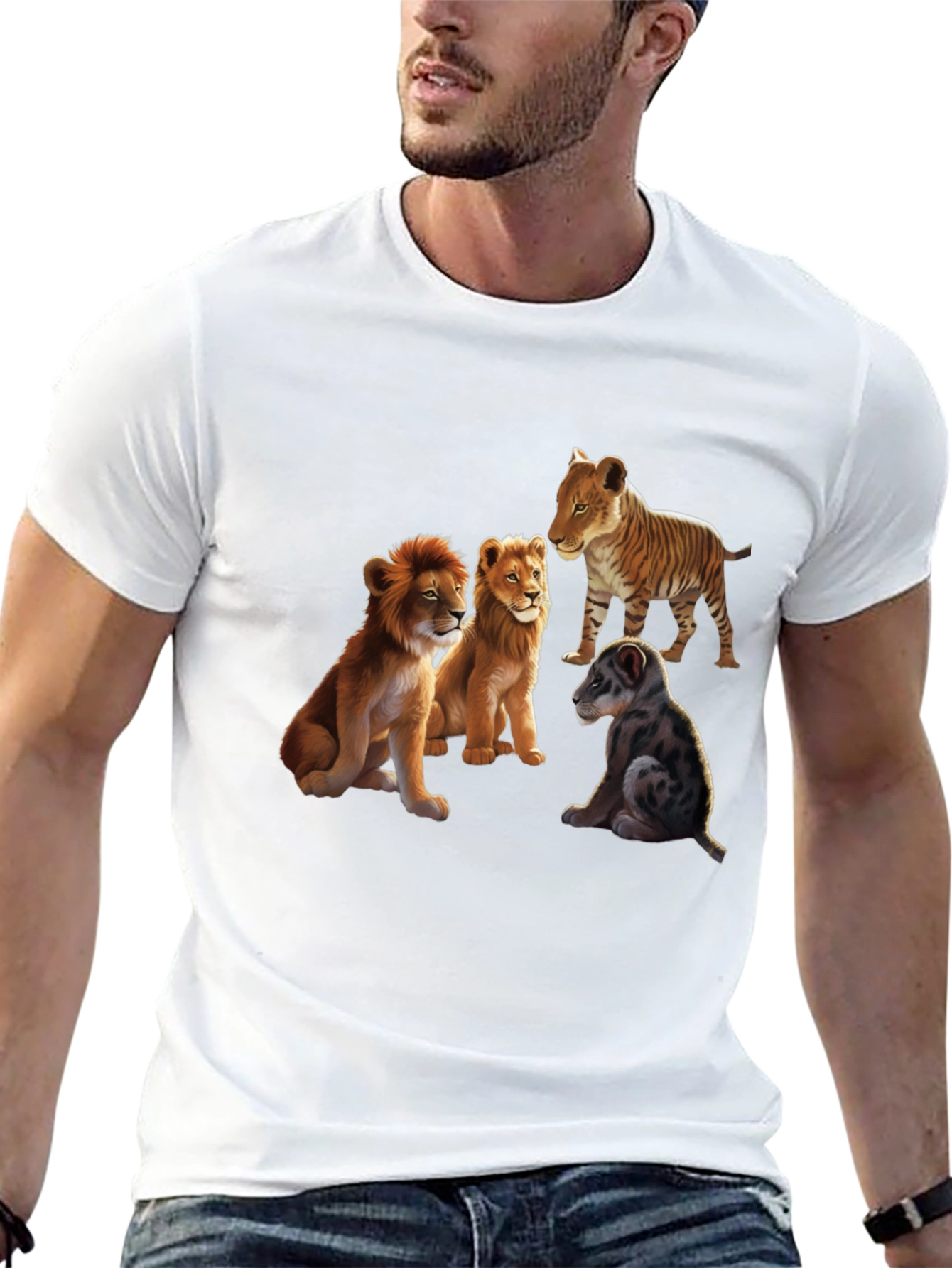 Lion Cubs Graphic Tee - Unique Animal Design