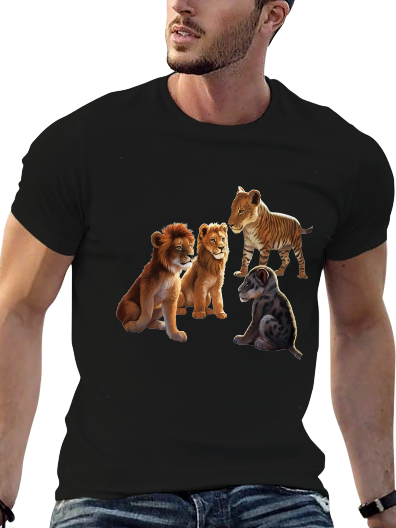 Lion Cubs Graphic Tee - Unique Animal Design