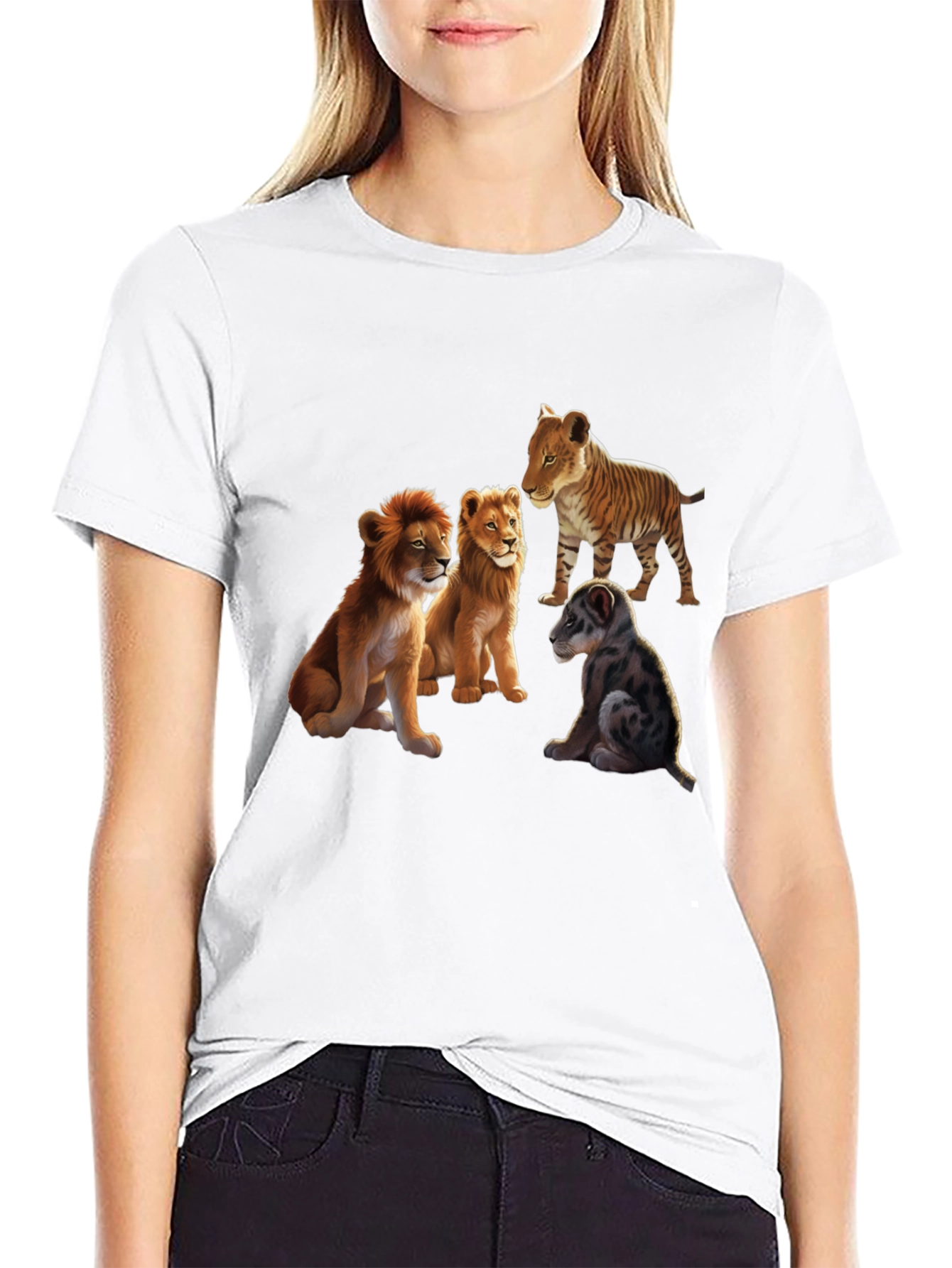 Lion Cubs Graphic Tee - Unique Animal Design