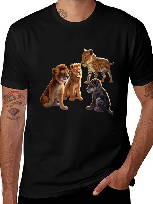 Lion Cubs Graphic Tee - Unique Animal Design