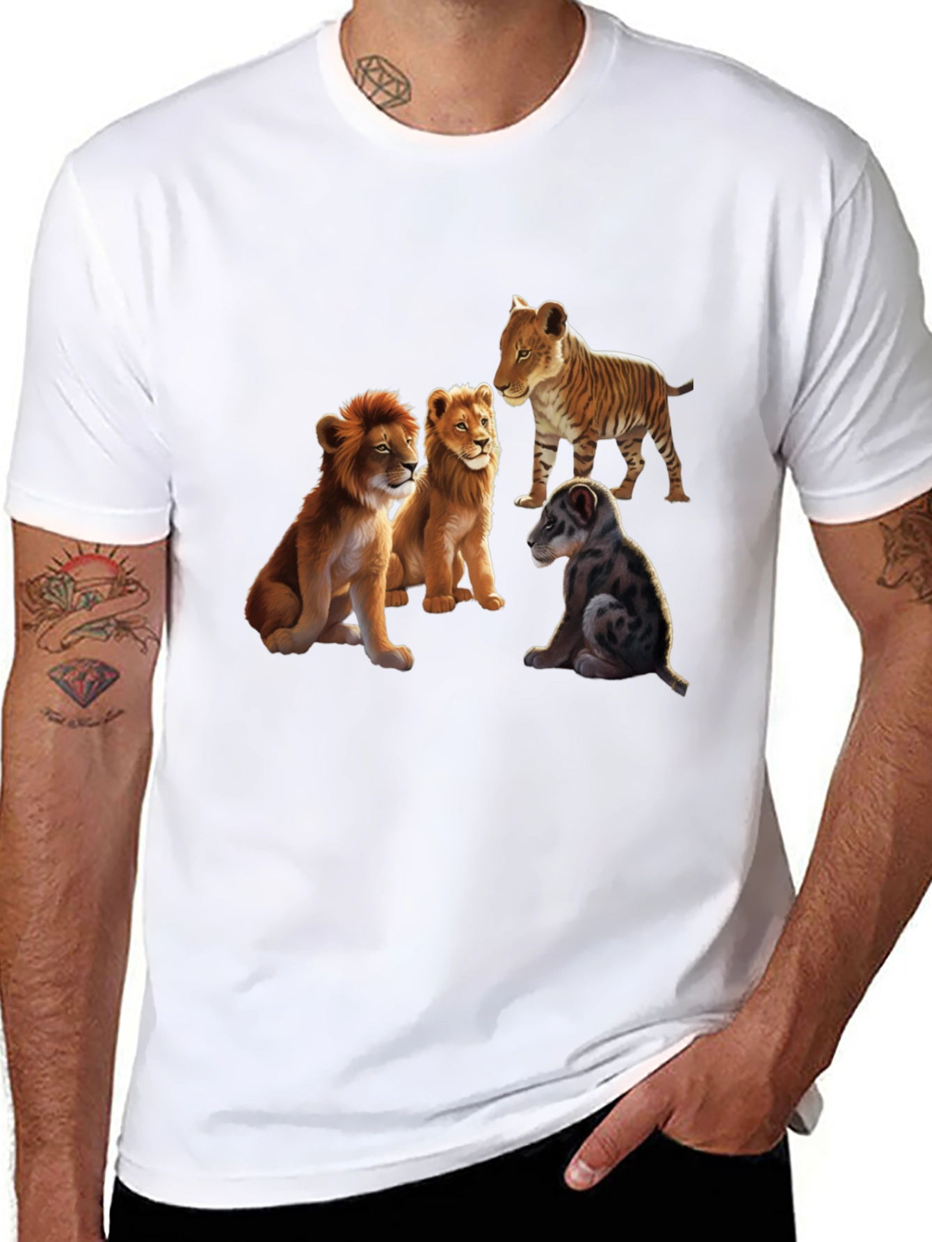 Lion Cubs Graphic Tee - Unique Animal Design