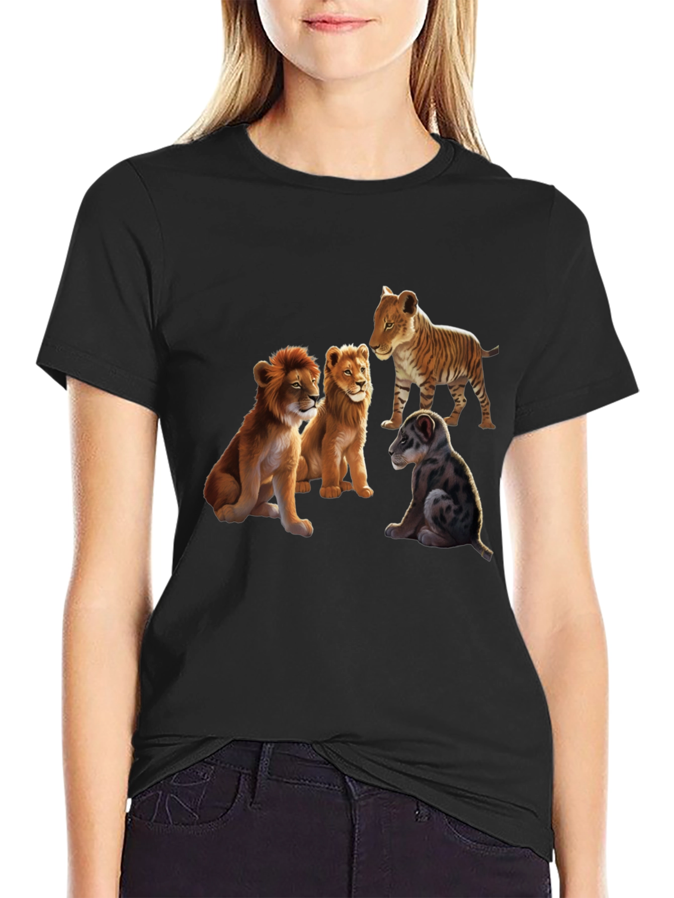 Lion Cubs Graphic Tee - Unique Animal Design