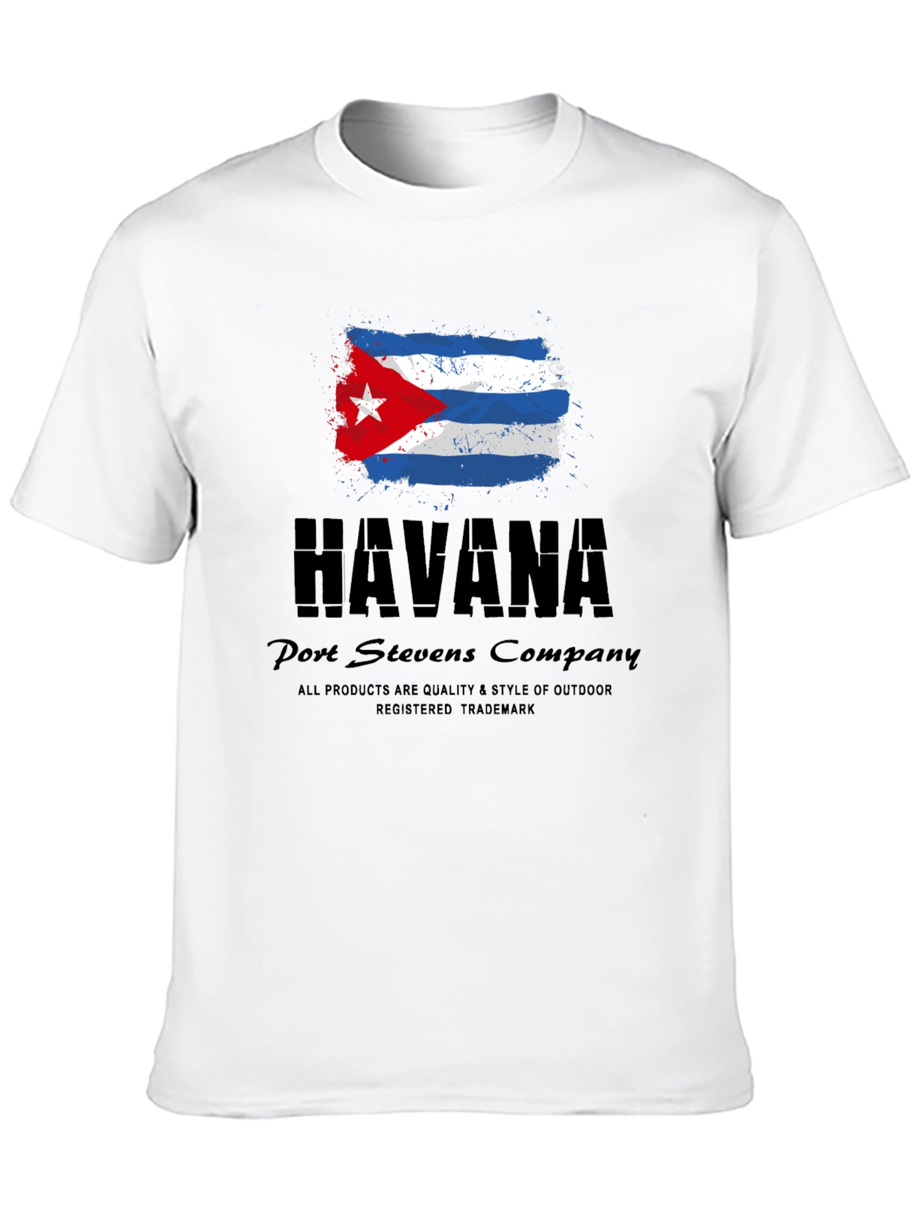 Havana Cuba Flag Black Graphic T-Shirt