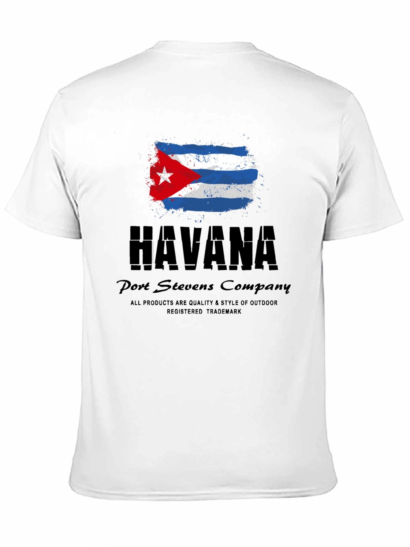 Havana Cuba Flag Black Graphic T-Shirt