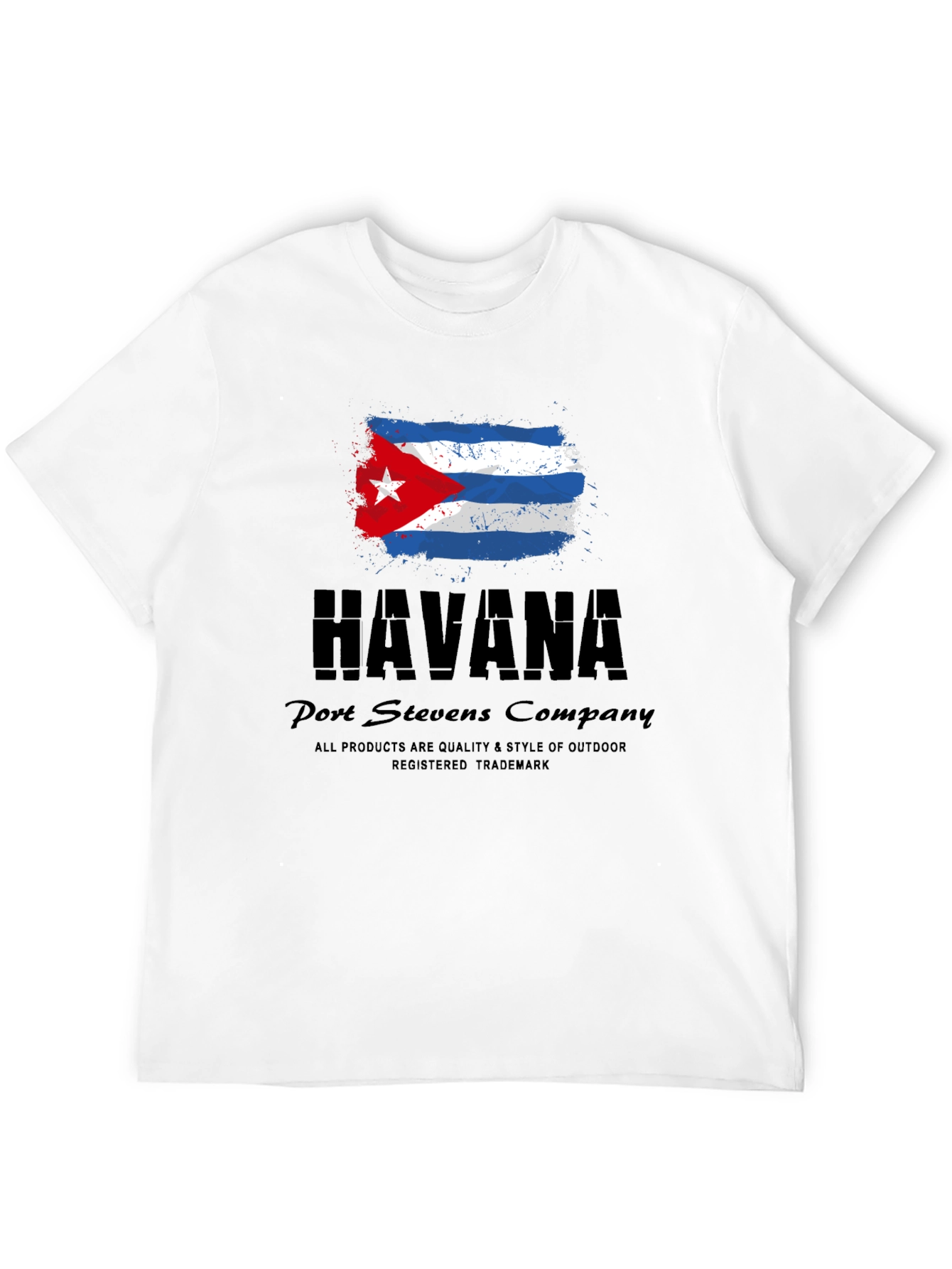 Havana Cuba Flag Black Graphic T-Shirt