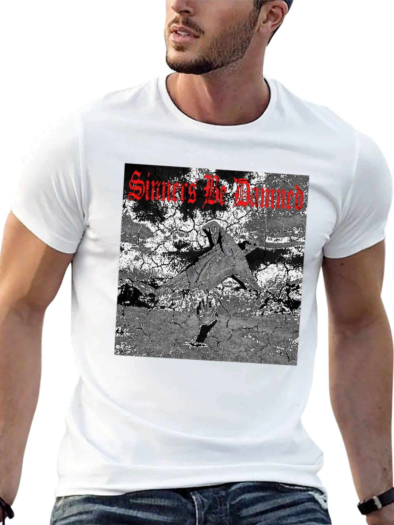 Sinners Be Damned Graphic Tee - Black