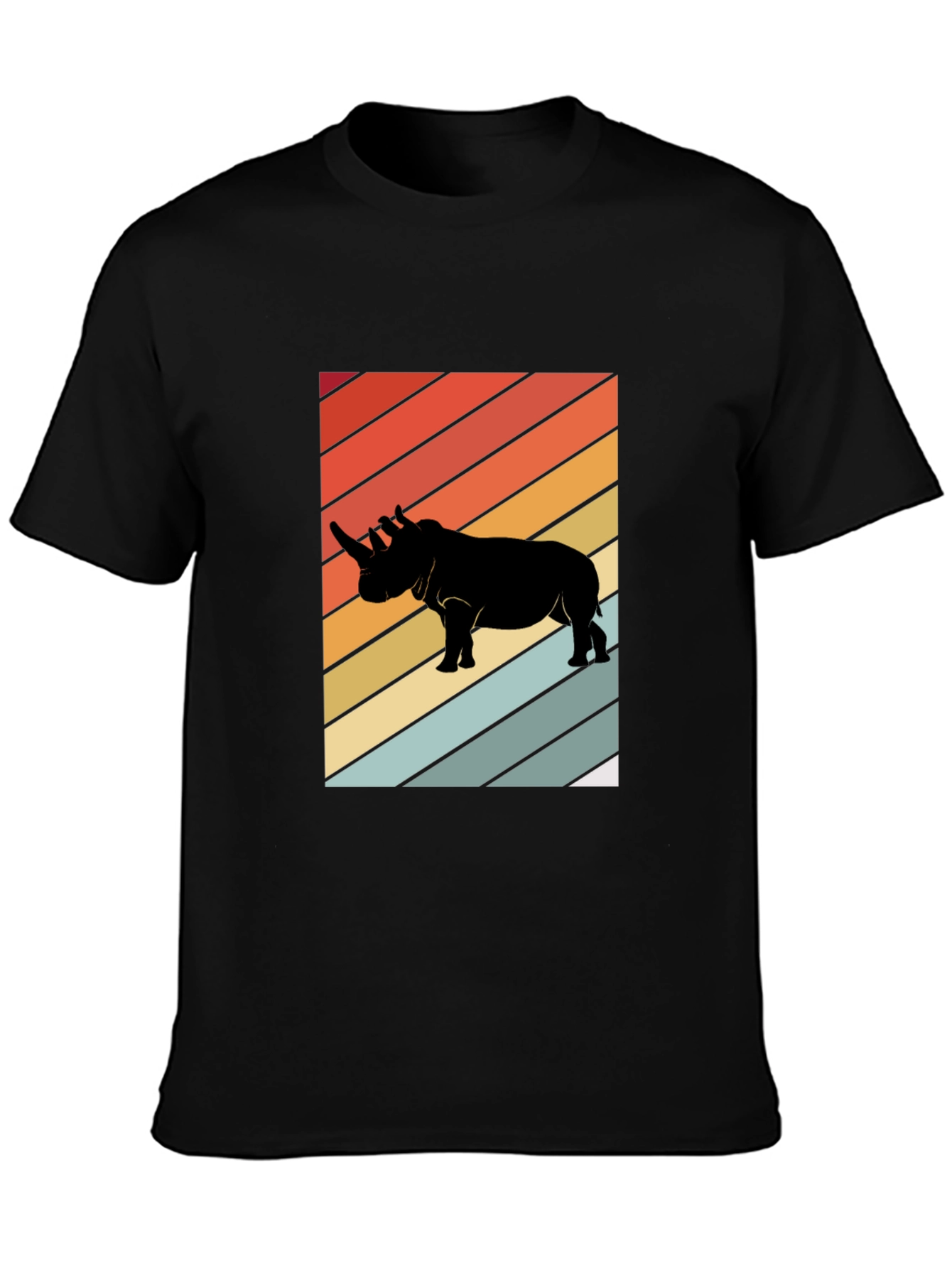 Retro Rhino T-Shirt - Black