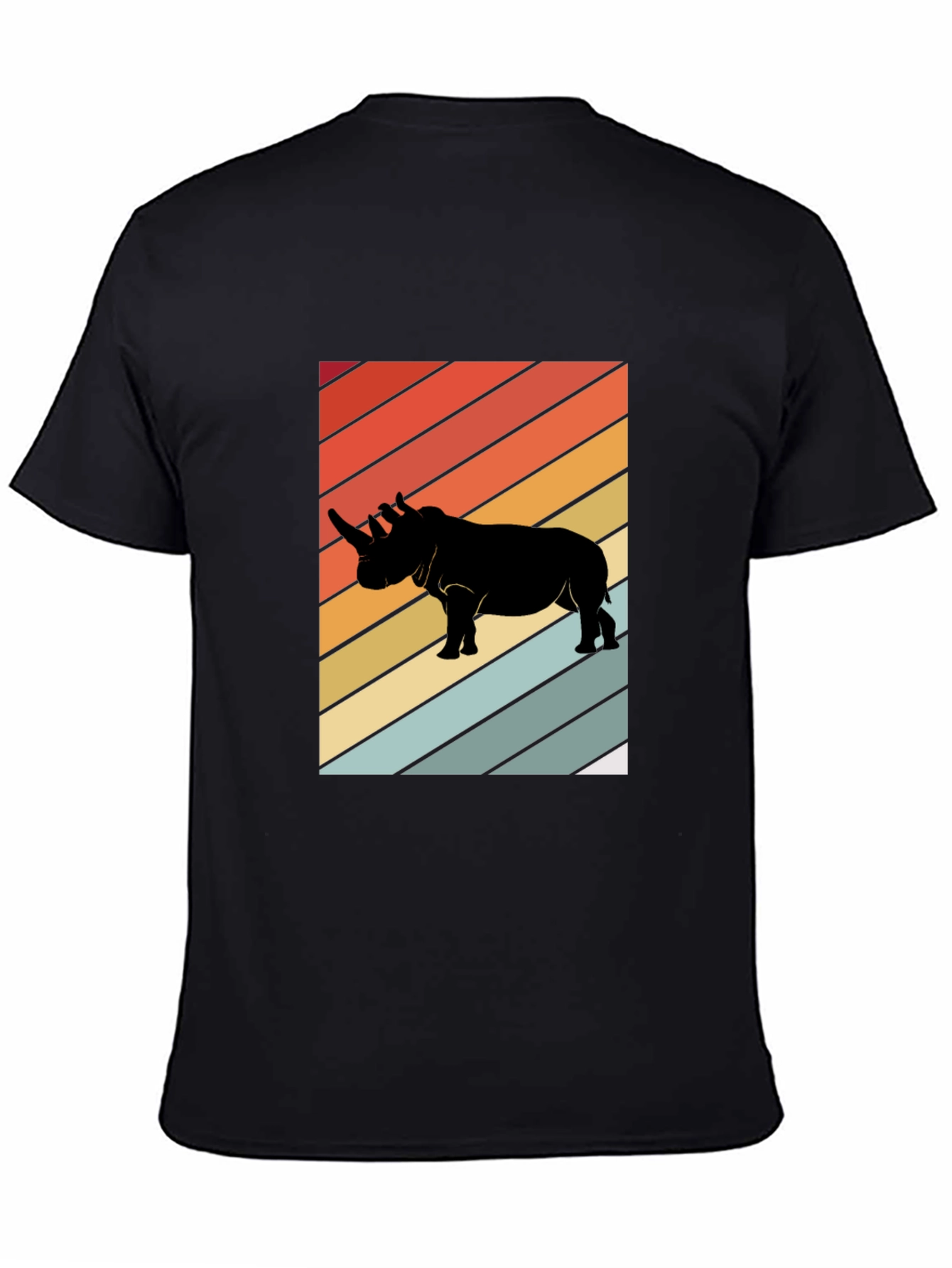 Retro Rhino T-Shirt - Black