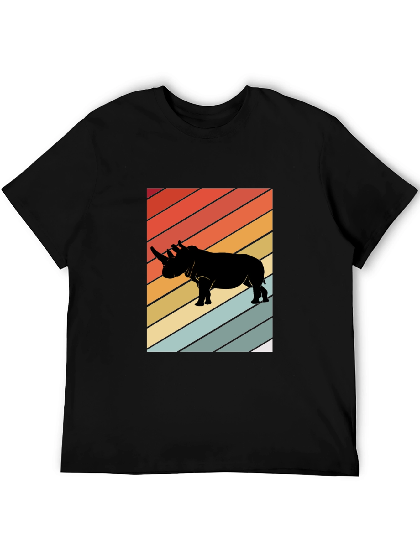 Retro Rhino T-Shirt - Black