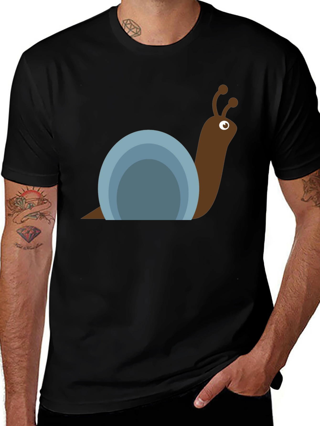 Snail Graphic Tee - Casual Cotton T-Shirt