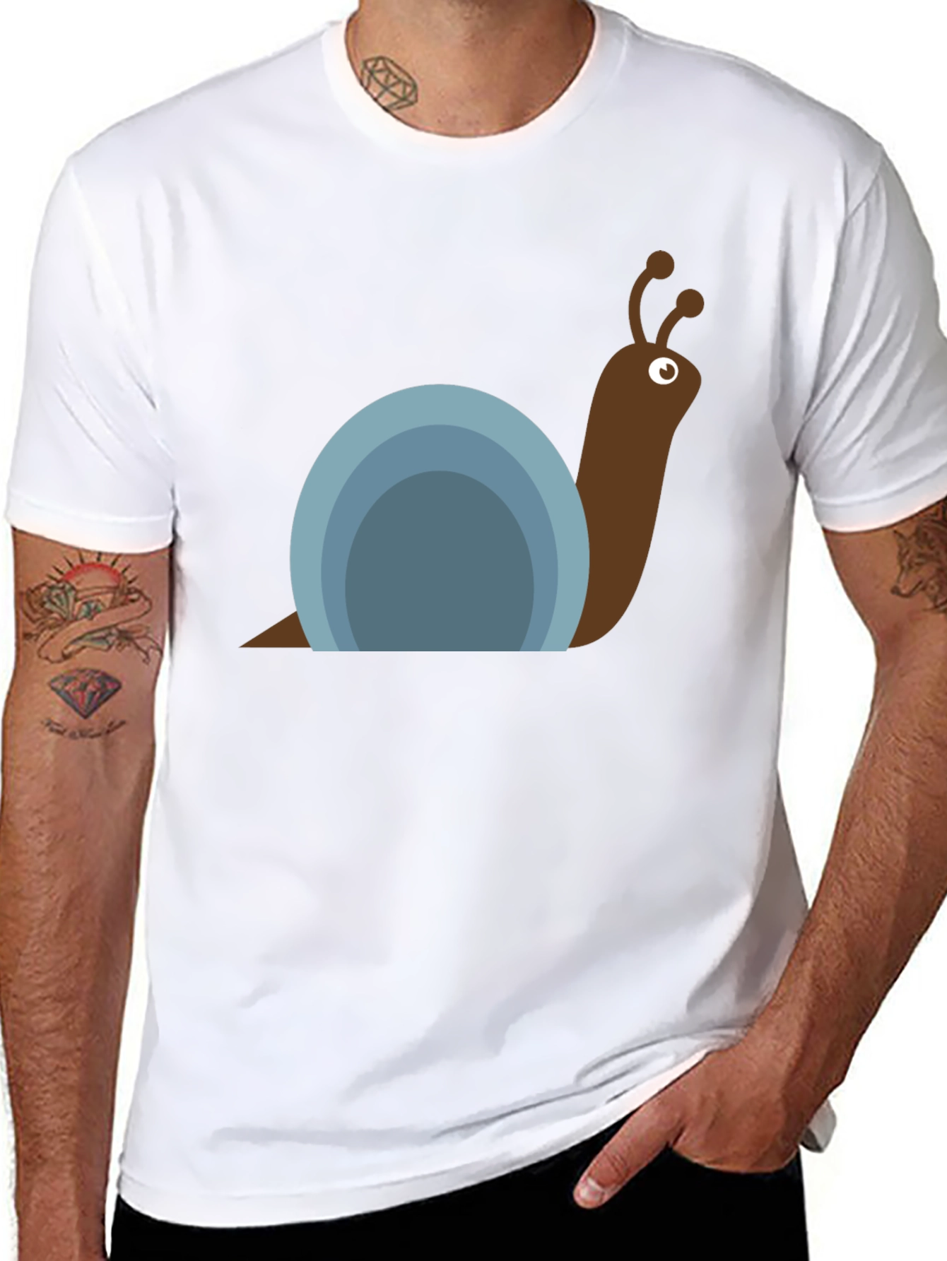 Snail Graphic Tee - Casual Cotton T-Shirt