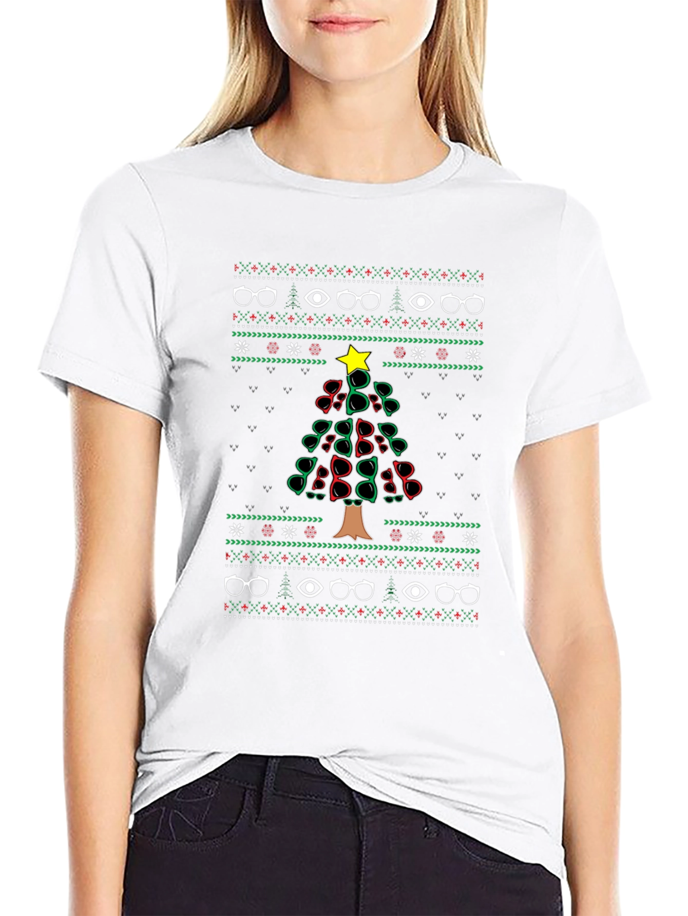 Christmas Glasses Tree Ugly Sweater T-Shirt
