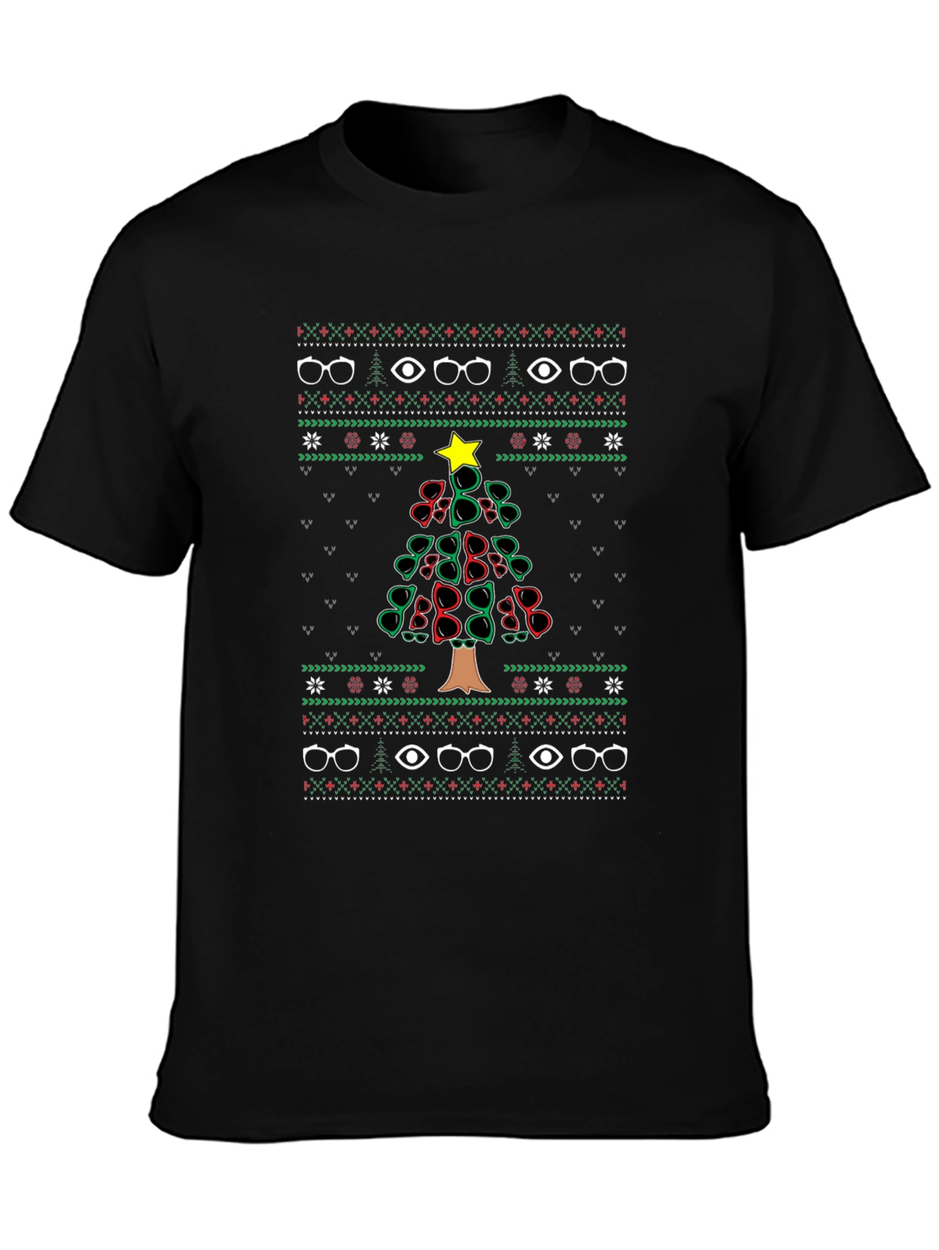 Christmas Glasses Tree Ugly Sweater T-Shirt