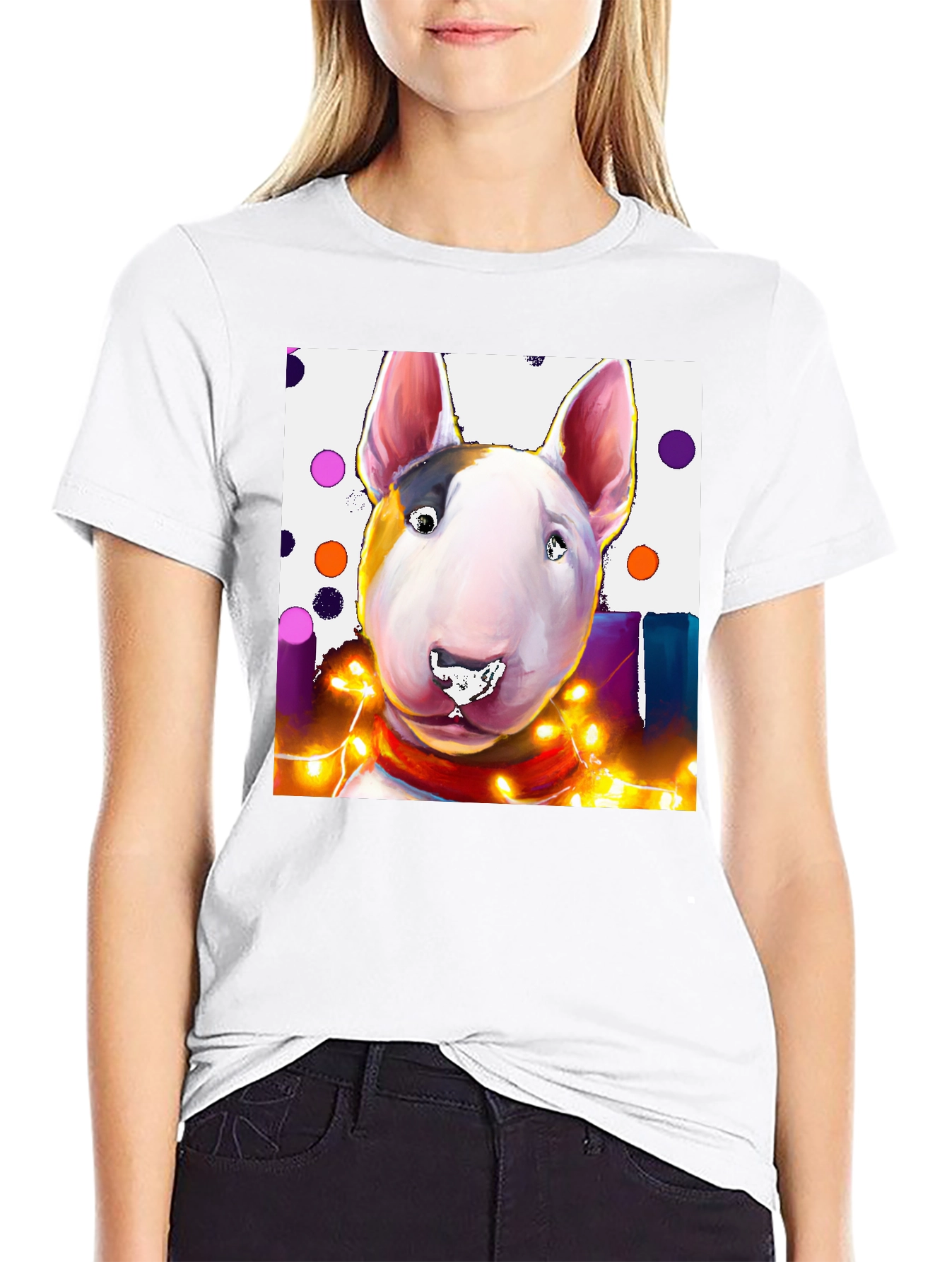 Dog T-Shirt - Bull Terrier Festive Design