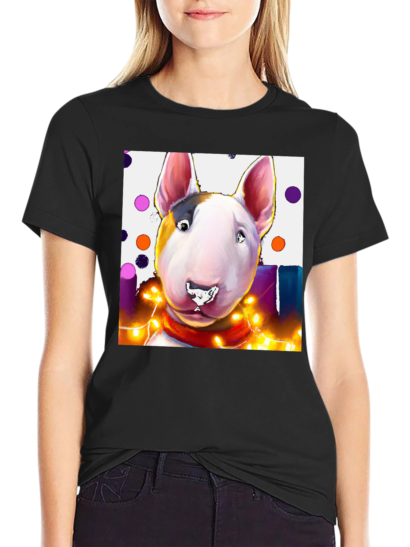 Dog T-Shirt - Bull Terrier Festive Design