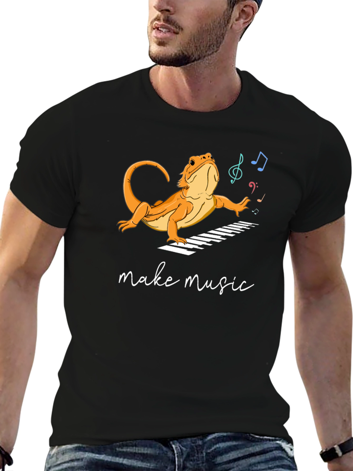 Lizard Musician T-Shirt - Make Music!
