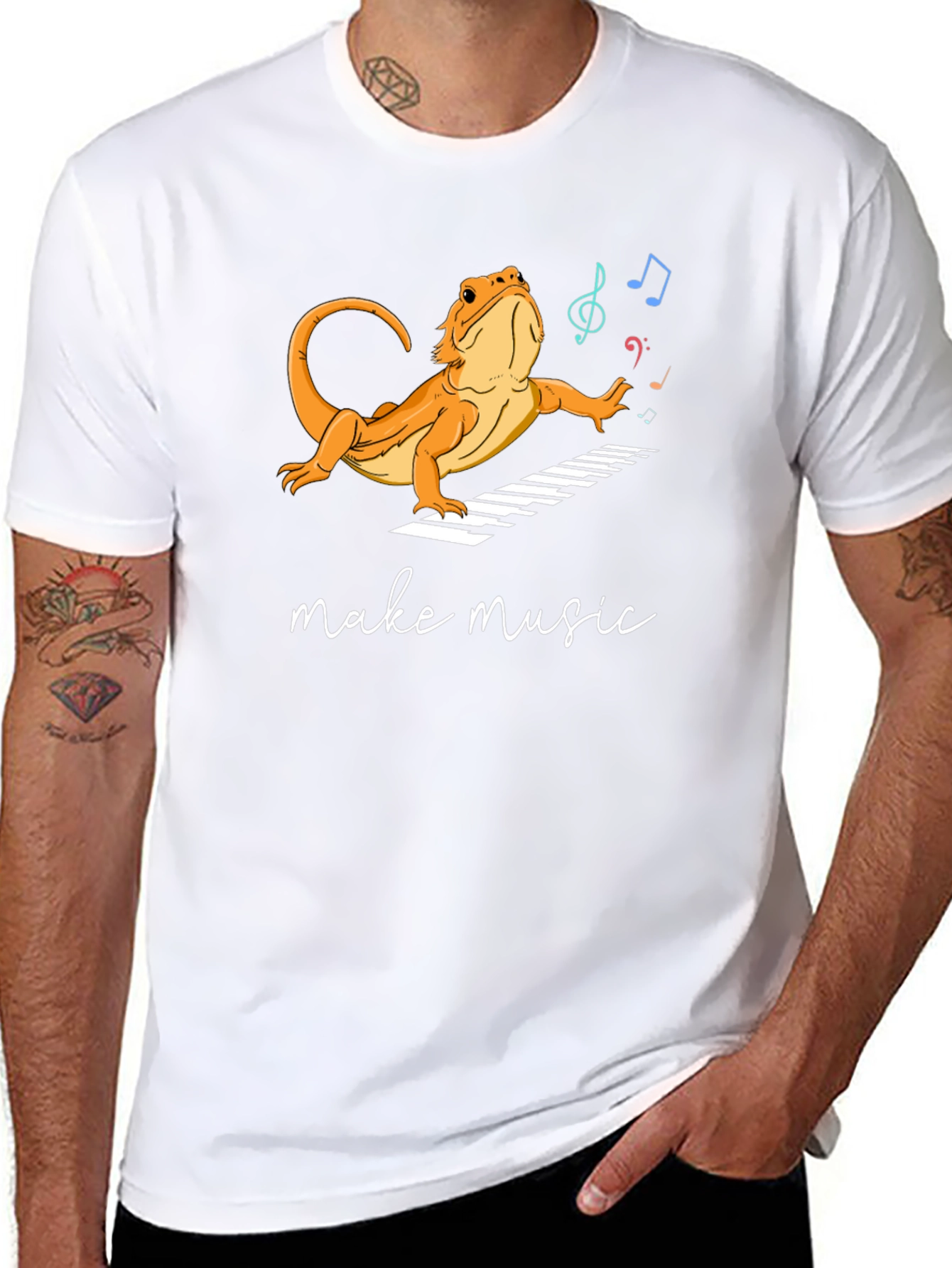 Lizard Musician T-Shirt - Make Music!