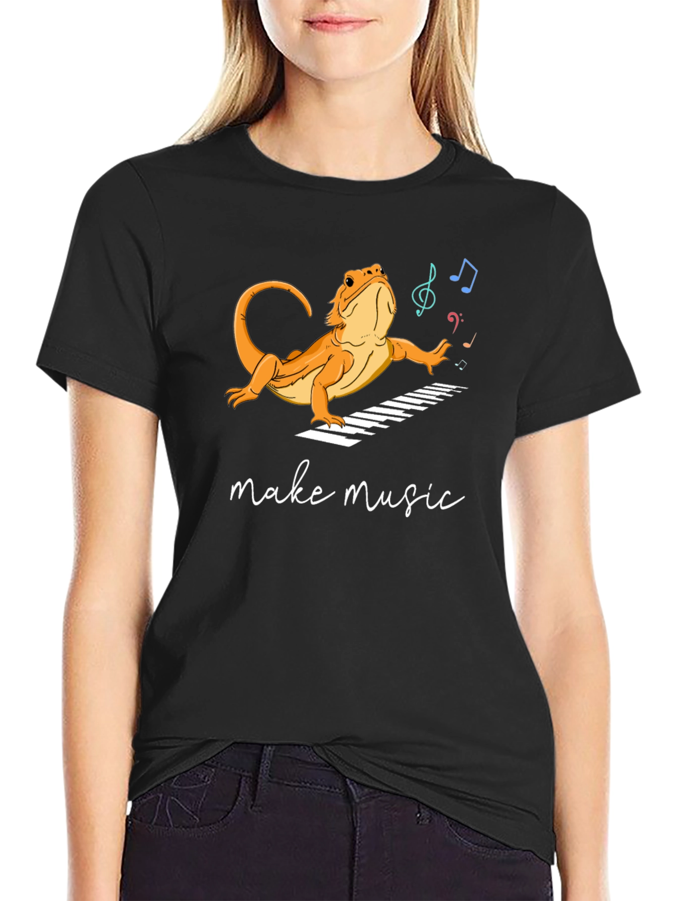 Lizard Musician T-Shirt - Make Music!