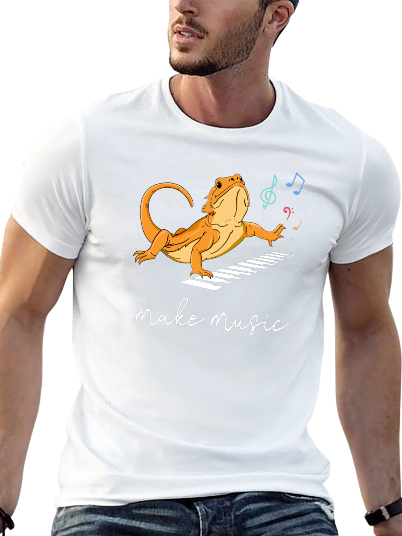 Lizard Musician T-Shirt - Make Music!