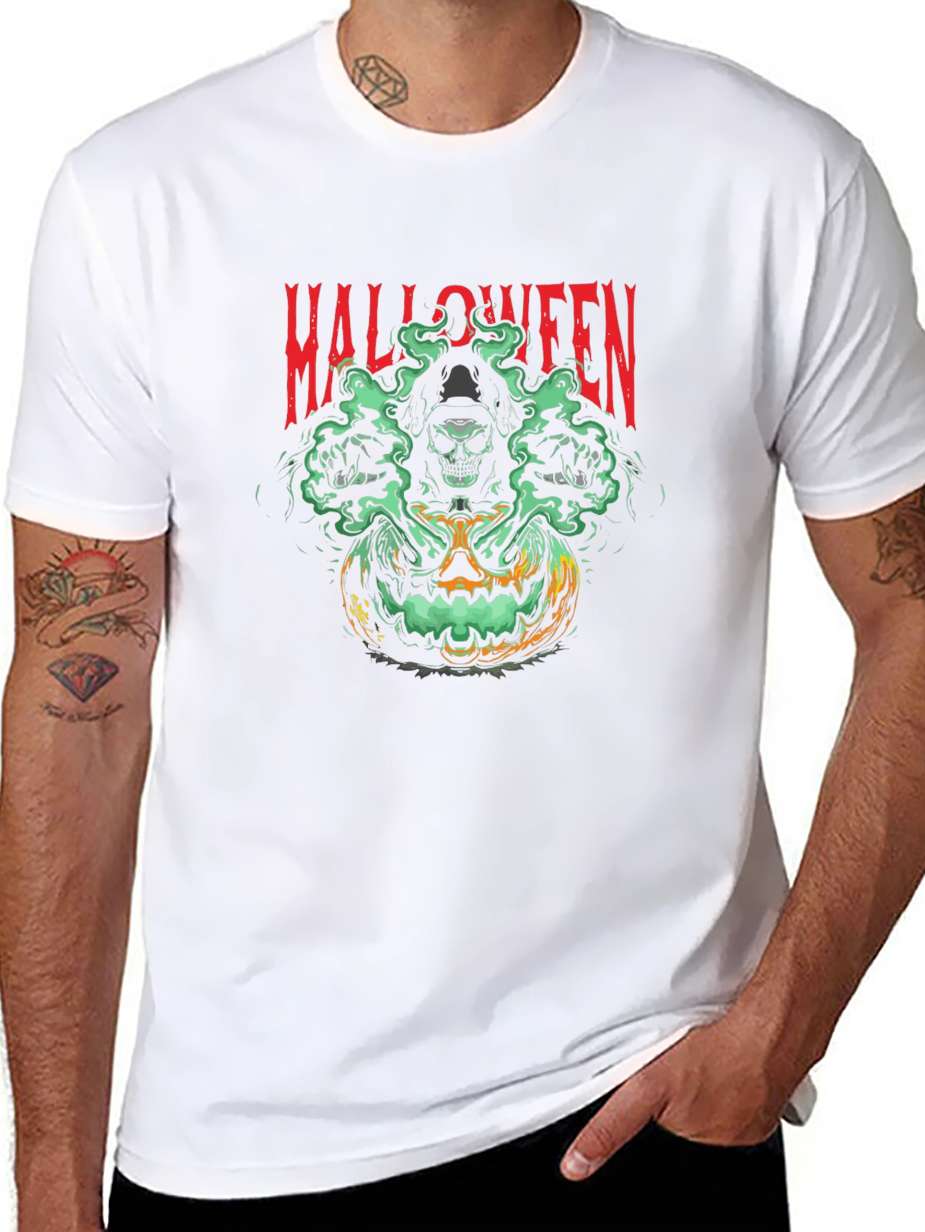 Halloween Graphic T-Shirt - Skull Pumpkin