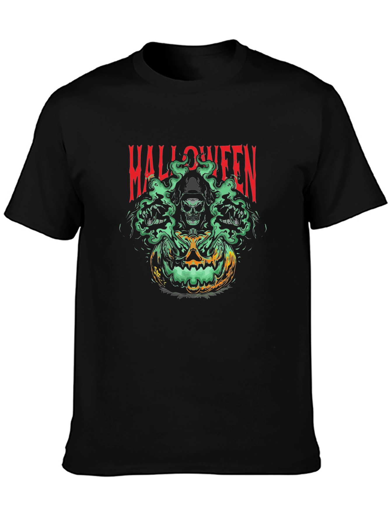 Halloween Graphic T-Shirt - Skull Pumpkin