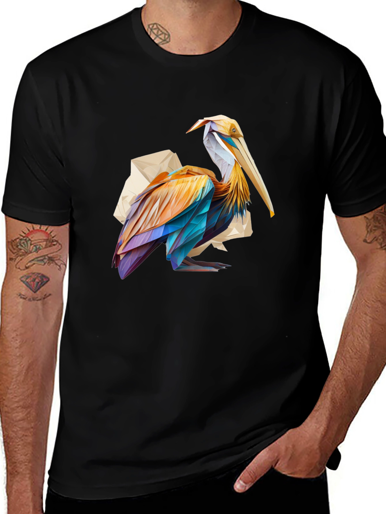 Pelican Graphic Tee - Modern Art Style