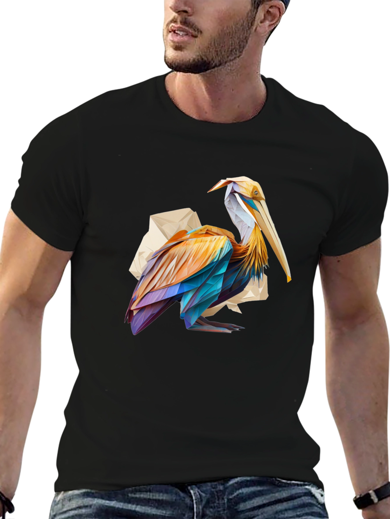 Pelican Graphic Tee - Modern Art Style
