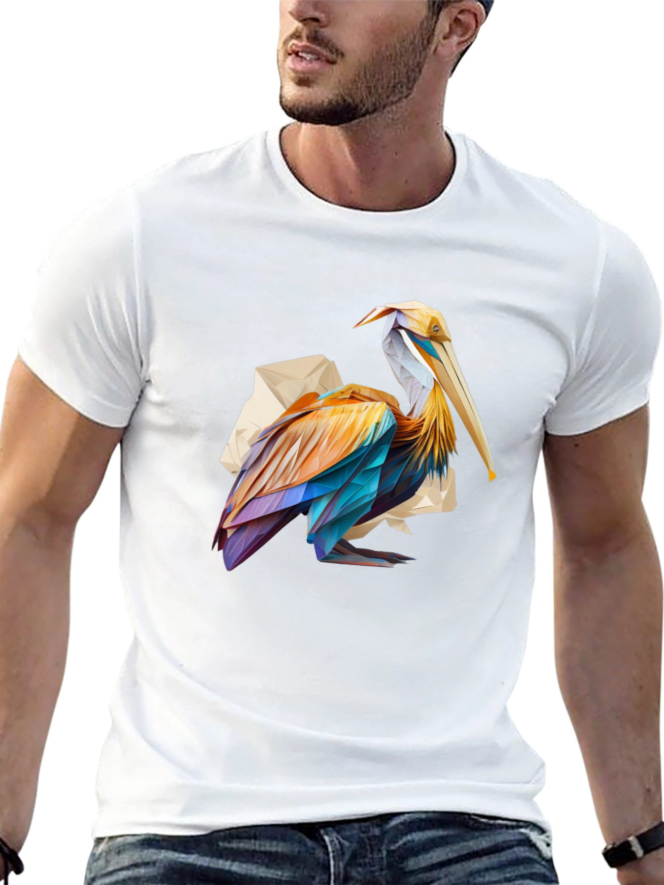 Pelican Graphic Tee - Modern Art Style