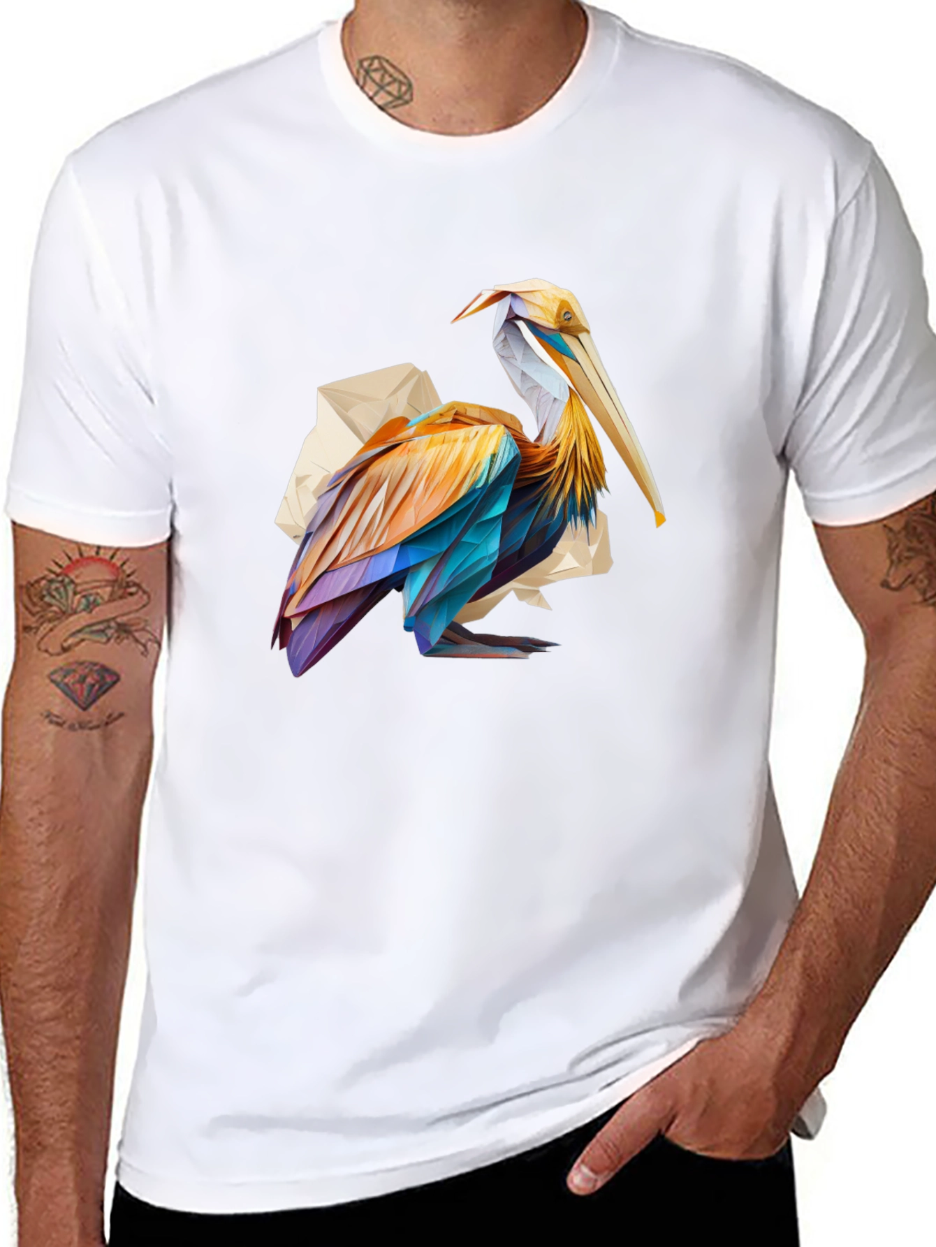 Pelican Graphic Tee - Modern Art Style