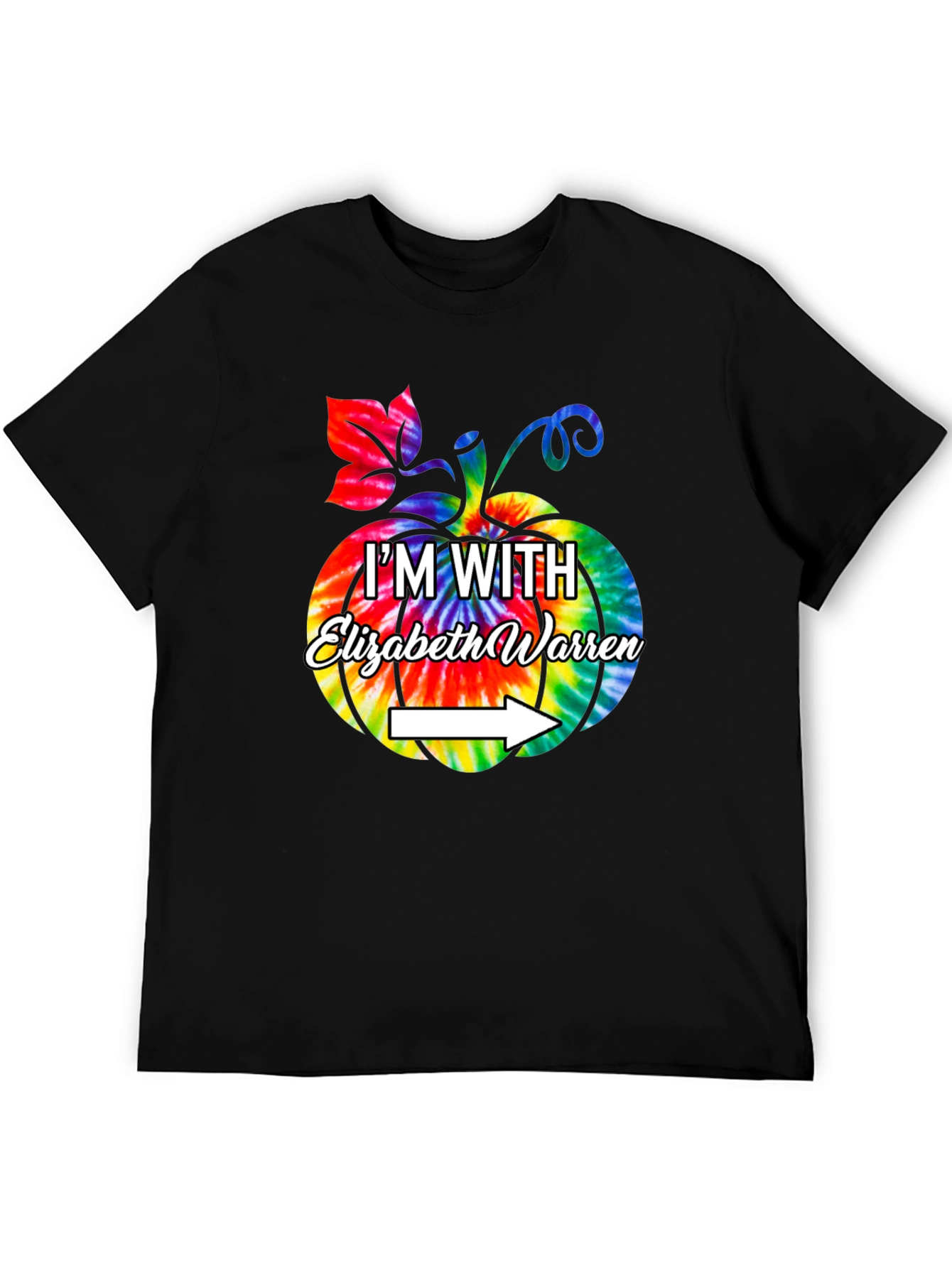 Im With Elizabeth Warren Tie Dye Pumpkin Graphic Tee