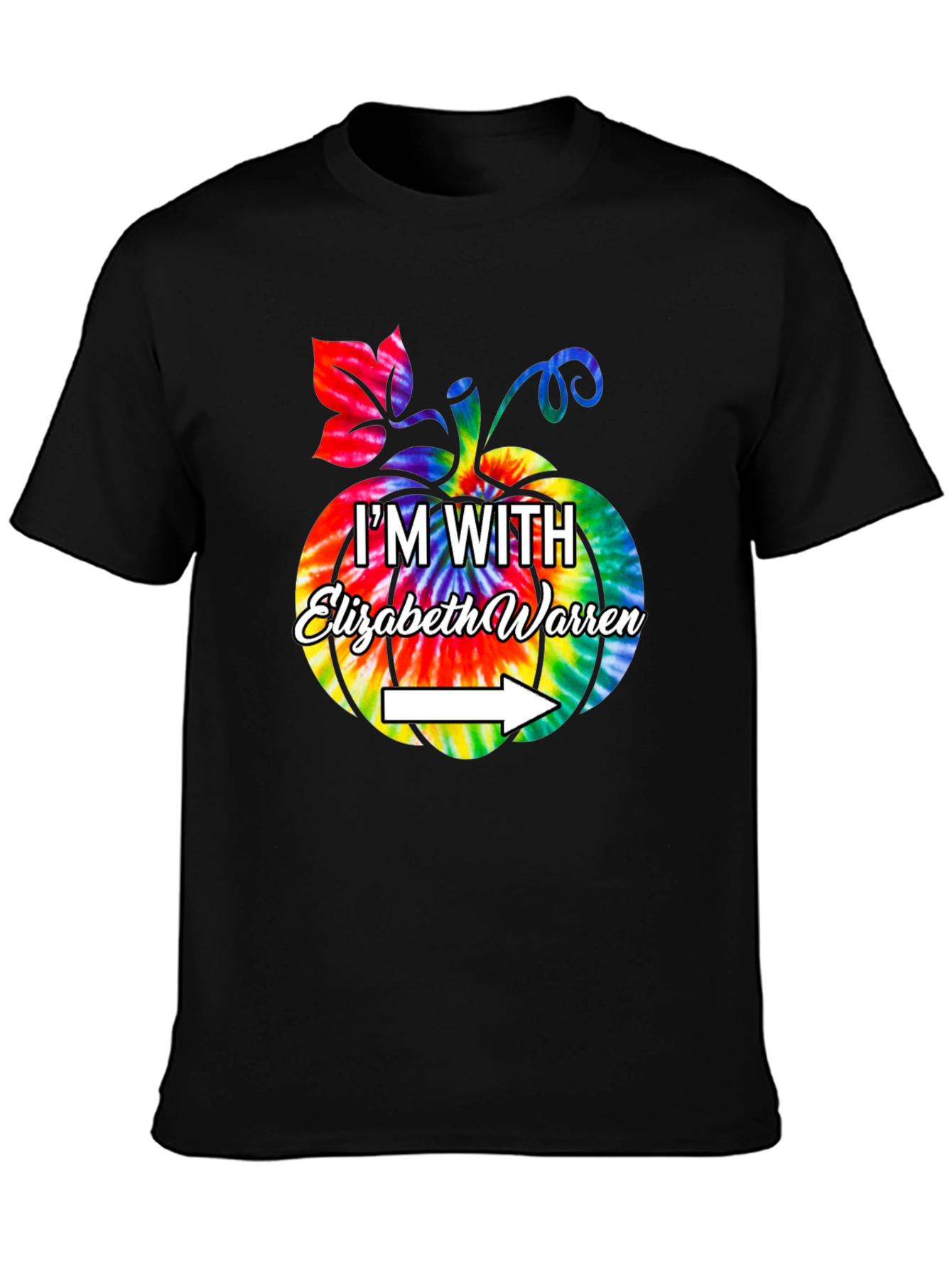 Im With Elizabeth Warren Tie Dye Pumpkin Graphic Tee