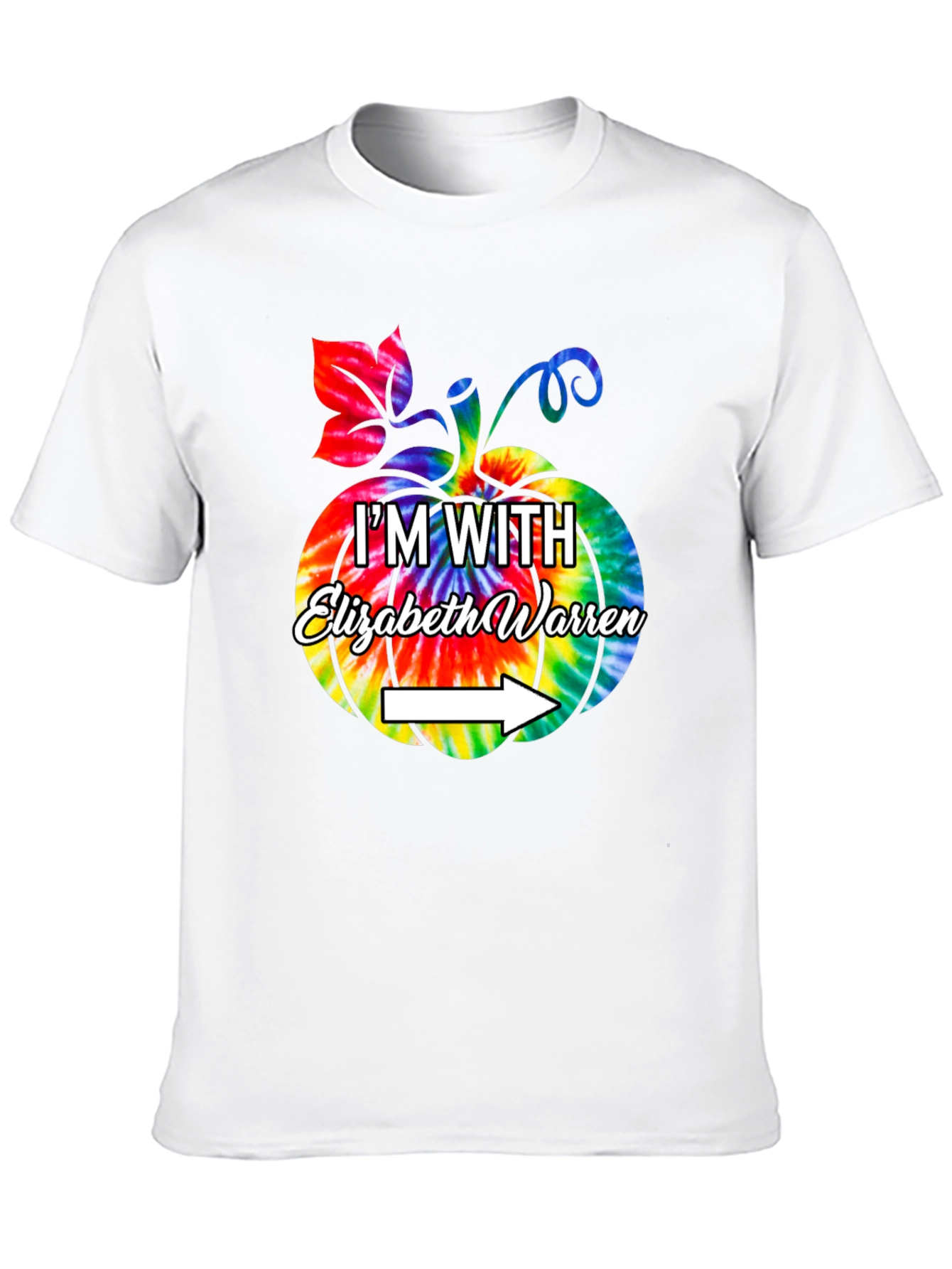 Im With Elizabeth Warren Tie Dye Pumpkin Graphic Tee