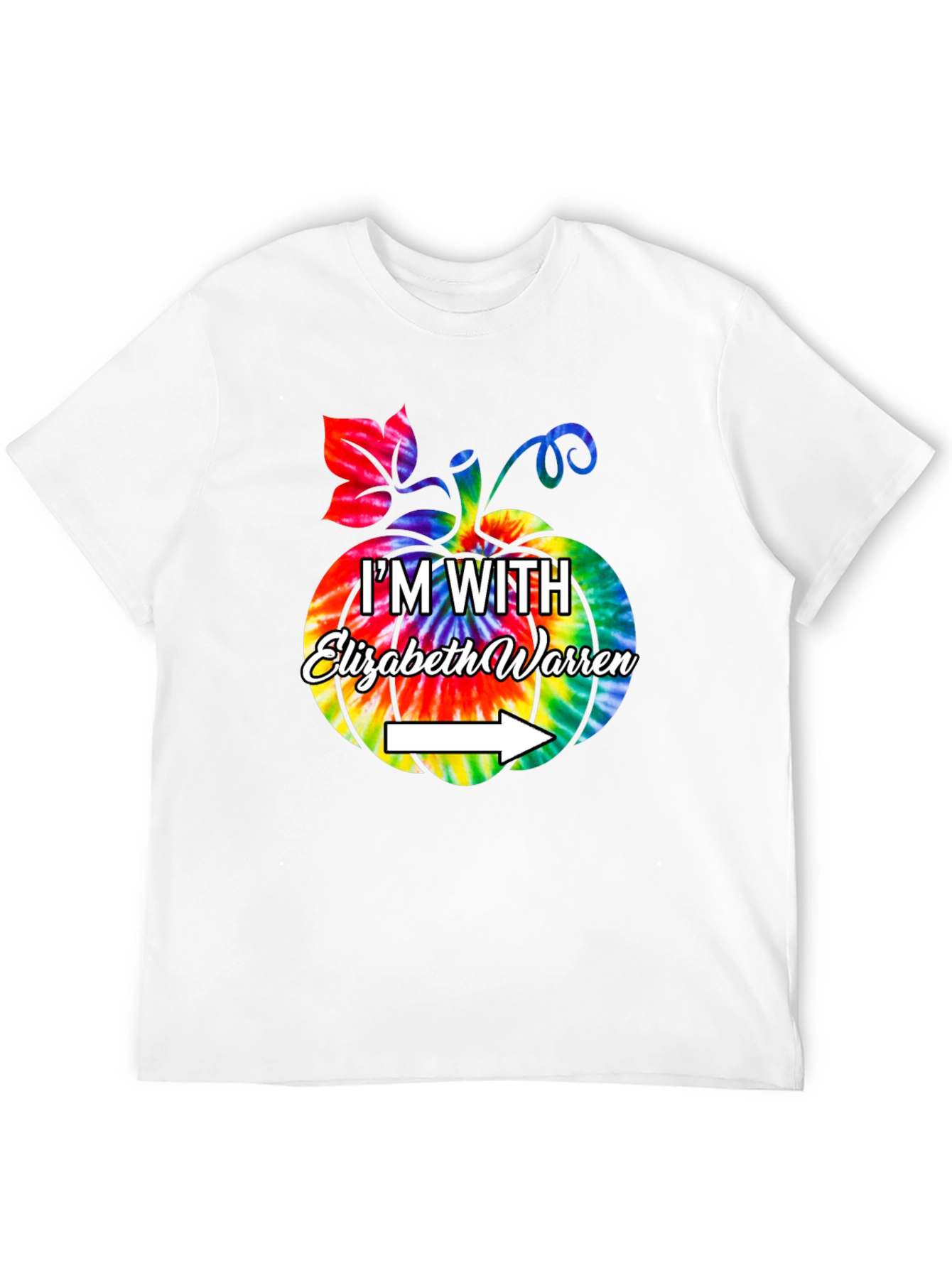 Im With Elizabeth Warren Tie Dye Pumpkin Graphic Tee