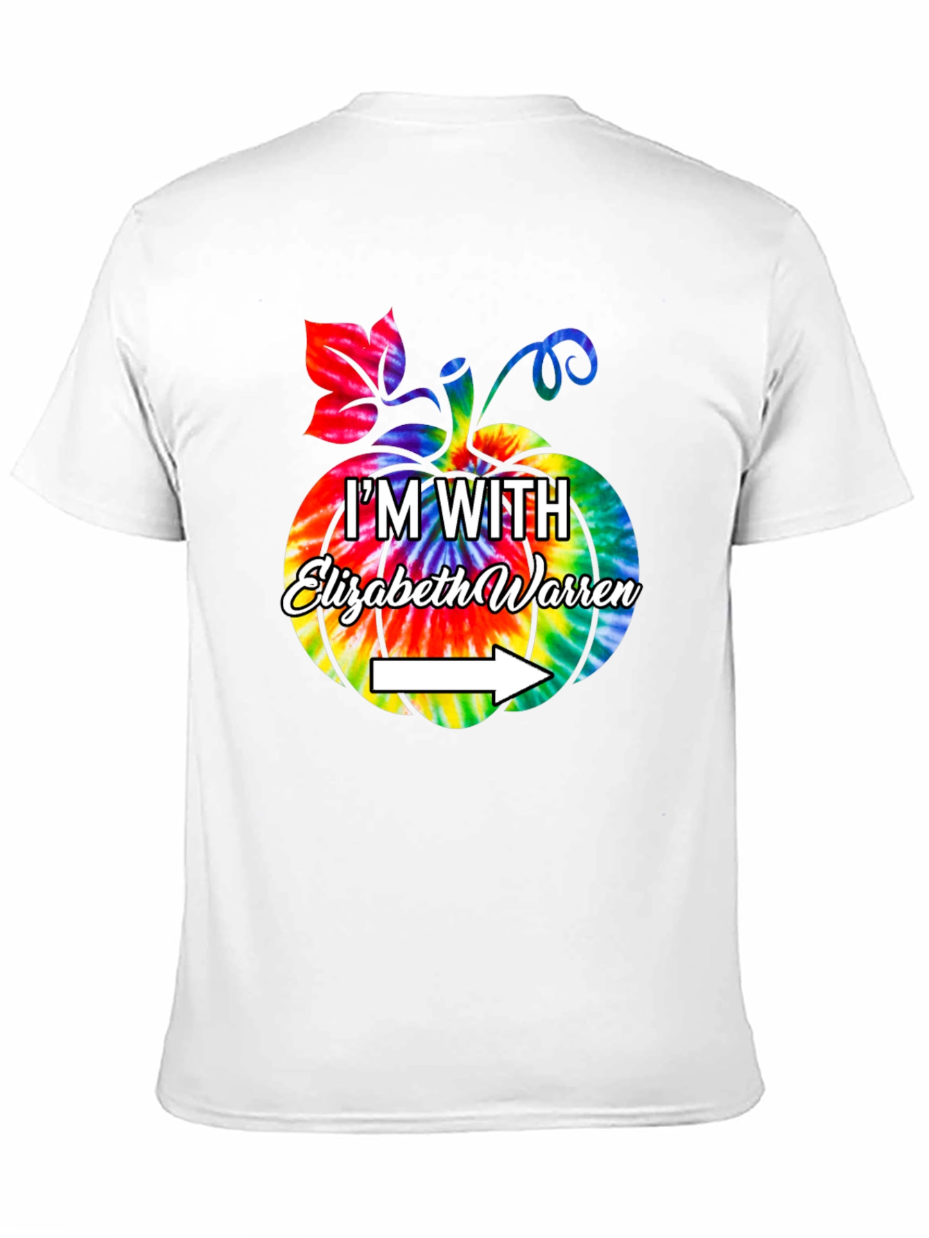 Im With Elizabeth Warren Tie Dye Pumpkin Graphic Tee
