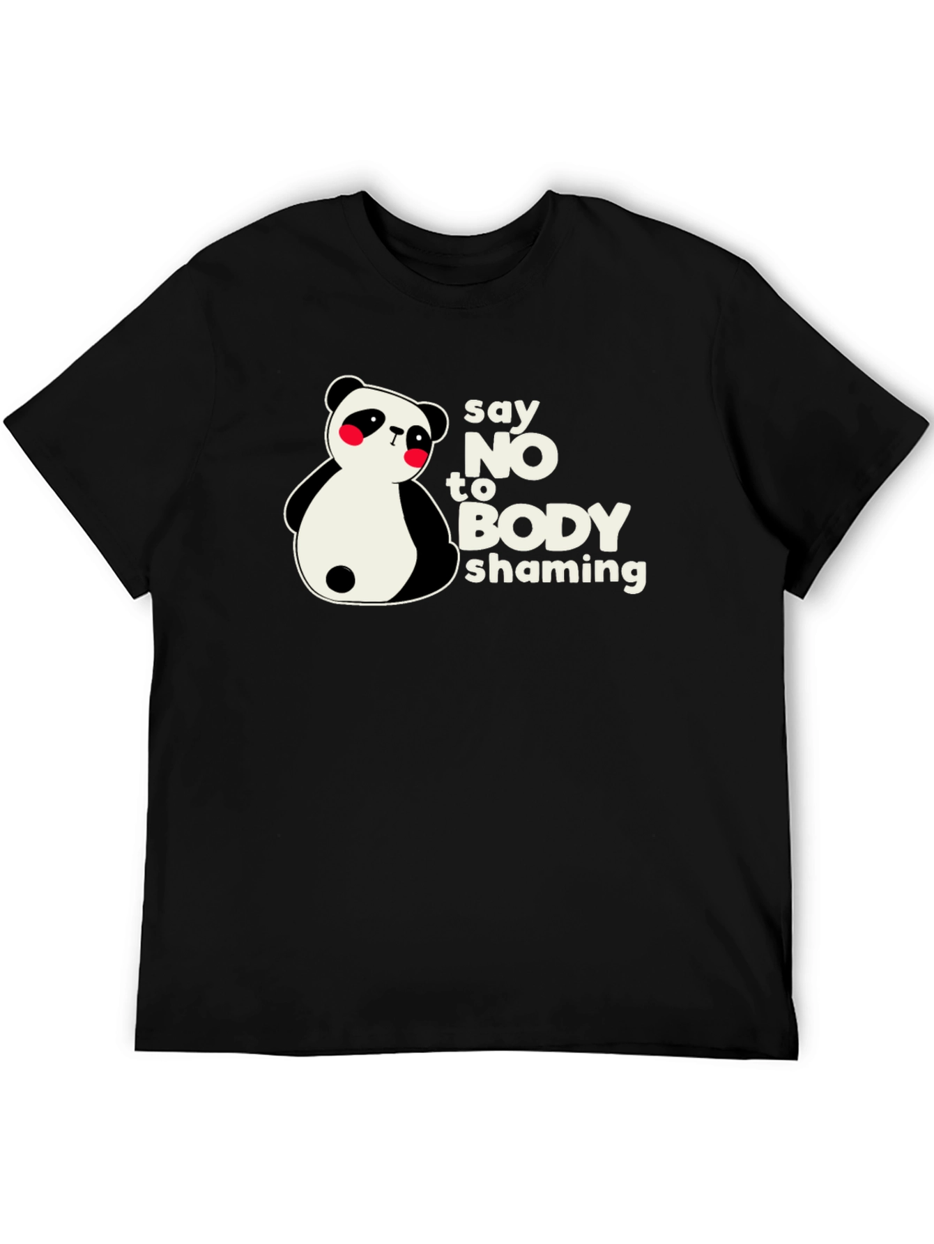 Say No to Body Shaming Panda Graphic T-Shirt