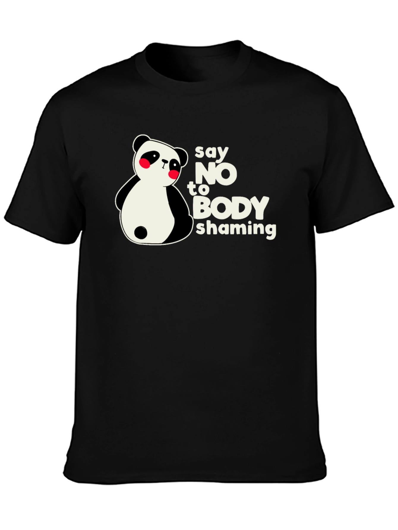 Say No to Body Shaming Panda Graphic T-Shirt