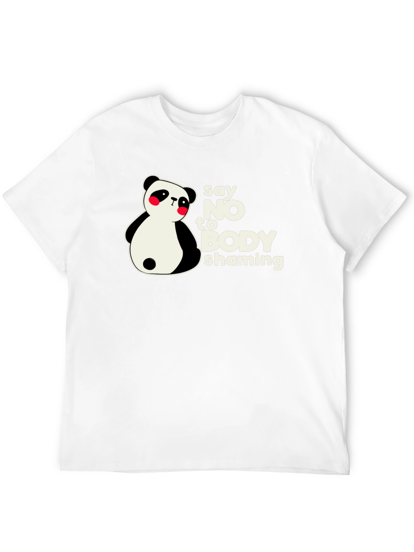 Say No to Body Shaming Panda Graphic T-Shirt