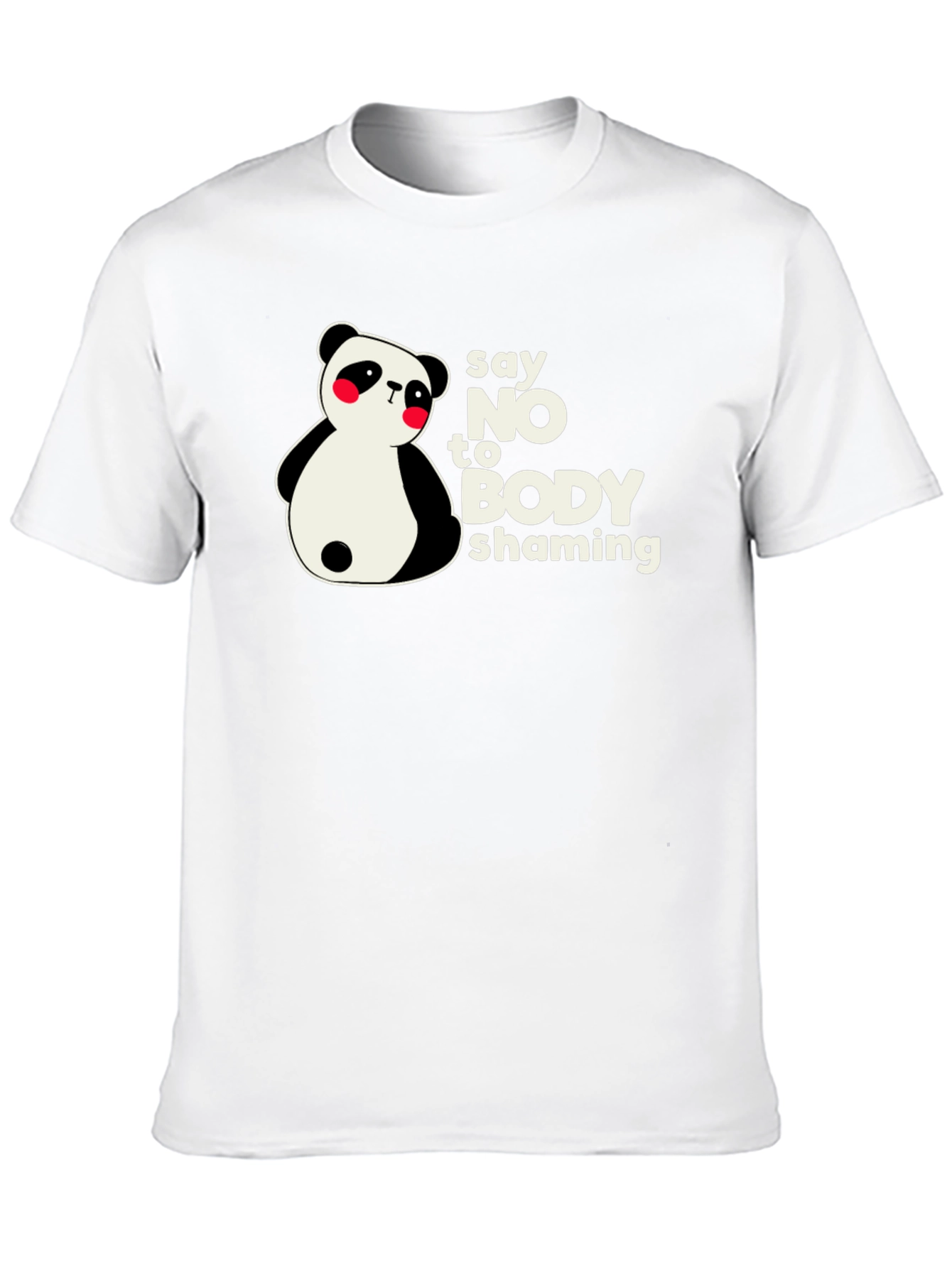 Say No to Body Shaming Panda Graphic T-Shirt