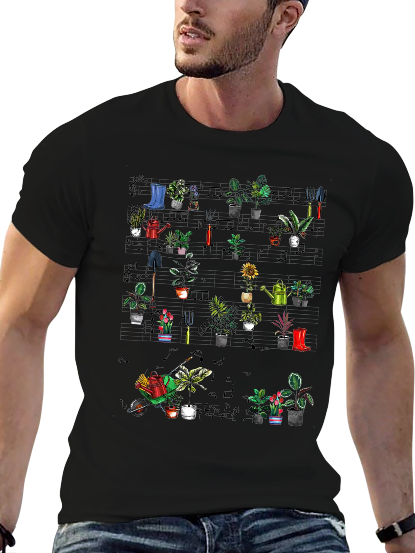 Gardening Plants Music T-Shirt