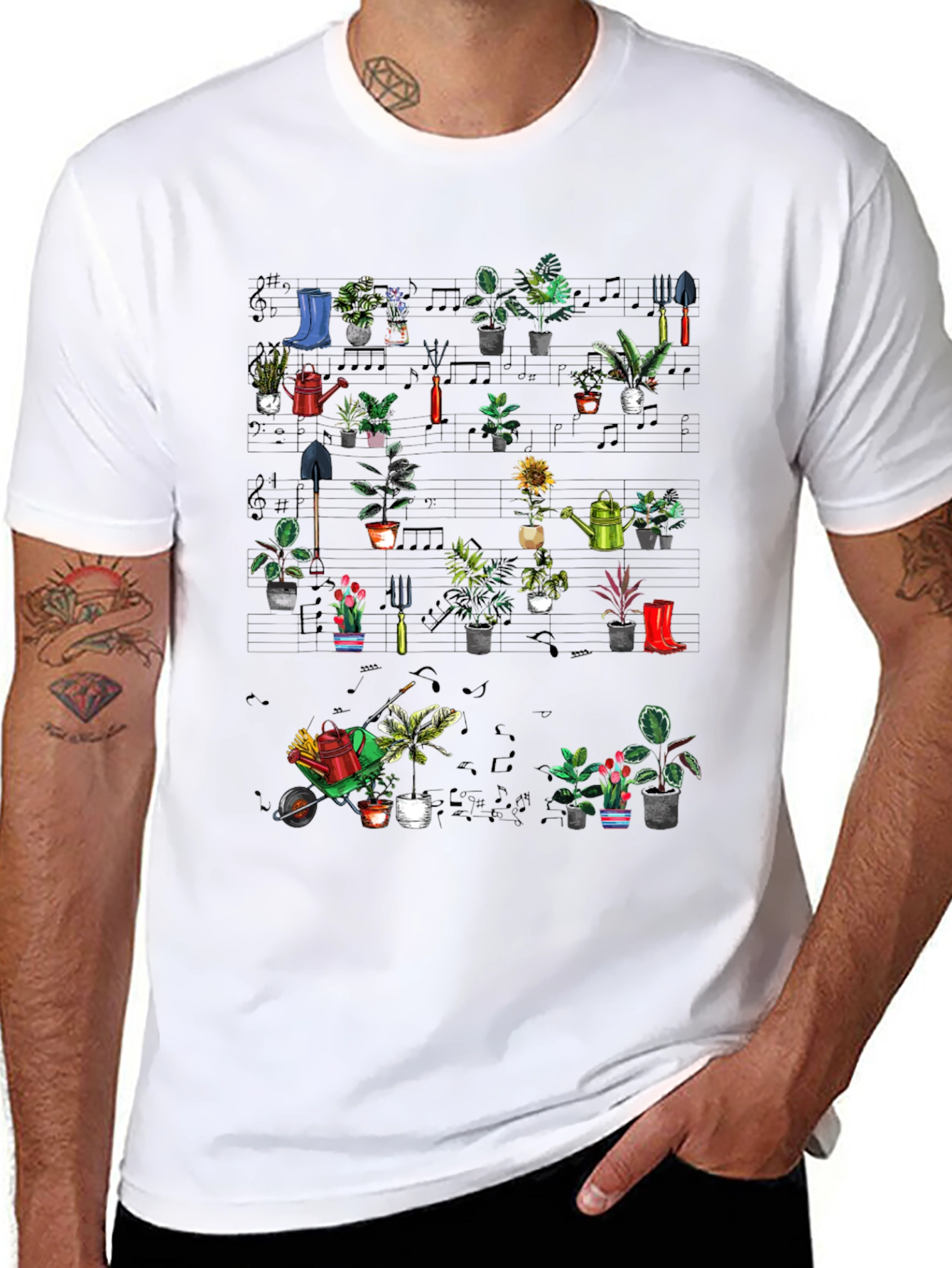 Gardening Plants Music T-Shirt