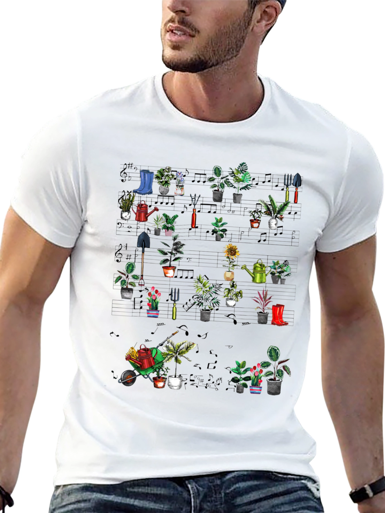 Gardening Plants Music T-Shirt